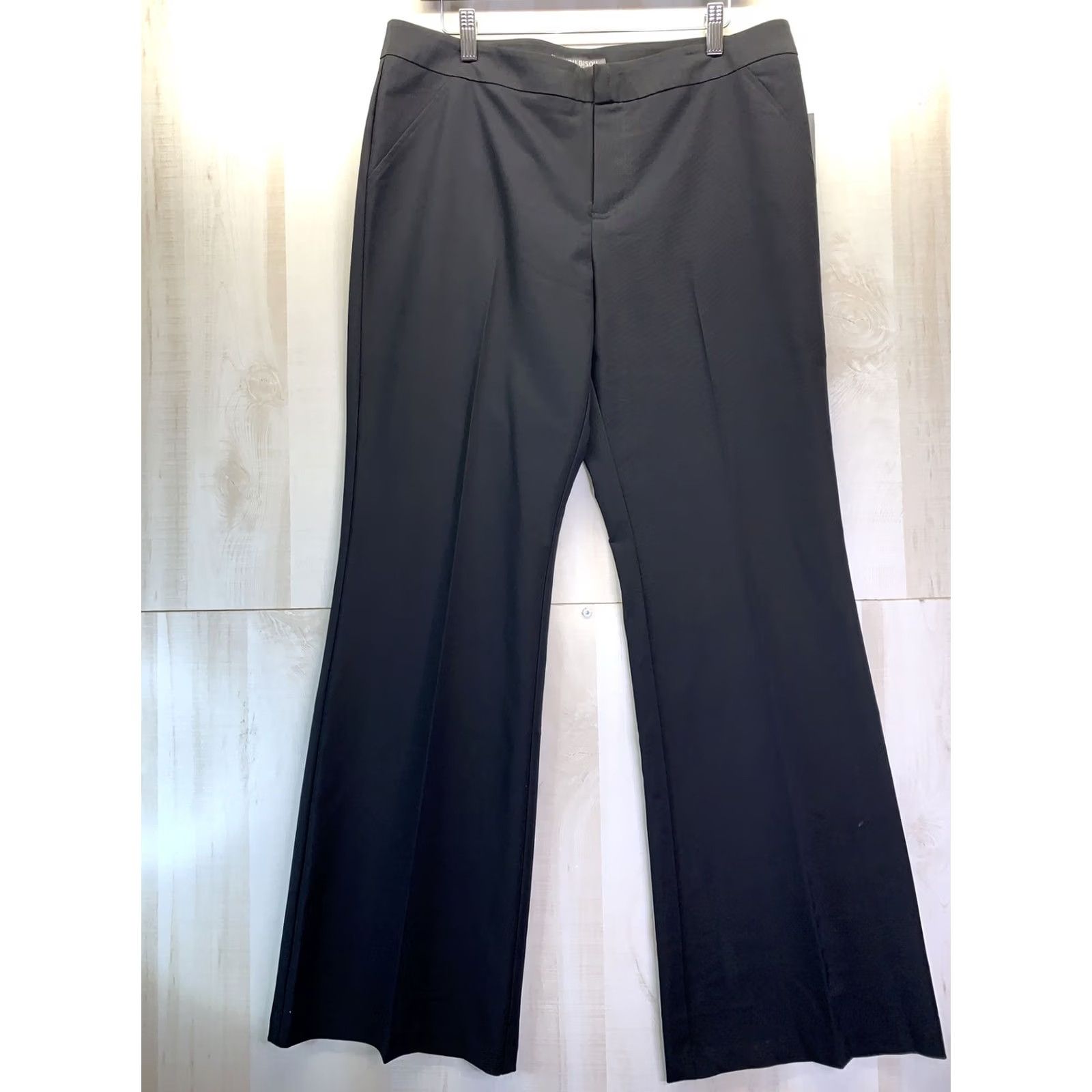 Vintage BISOU BISOU Women’s SZ 14 Crease Front Wode Leg Black Pants NWT-4122 Size 36" / US 14 / IT 50 - 2 Thumbnail