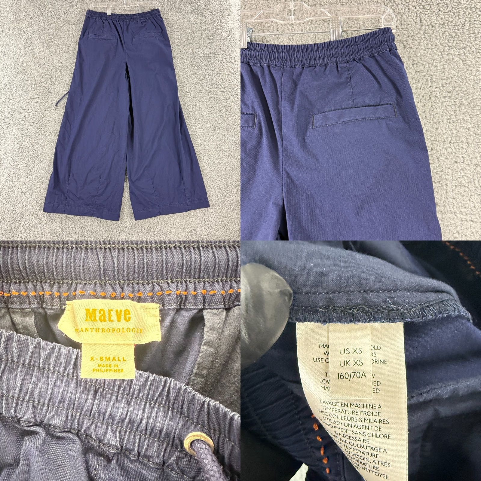 Anthropologie Maeve Anthropologie Wide-Leg Pants Womens XS Blue Pull On Casual Regular Wide-Leg Pants XS Blue Size 26" / US 2 / IT 38 - 9 Thumbnail