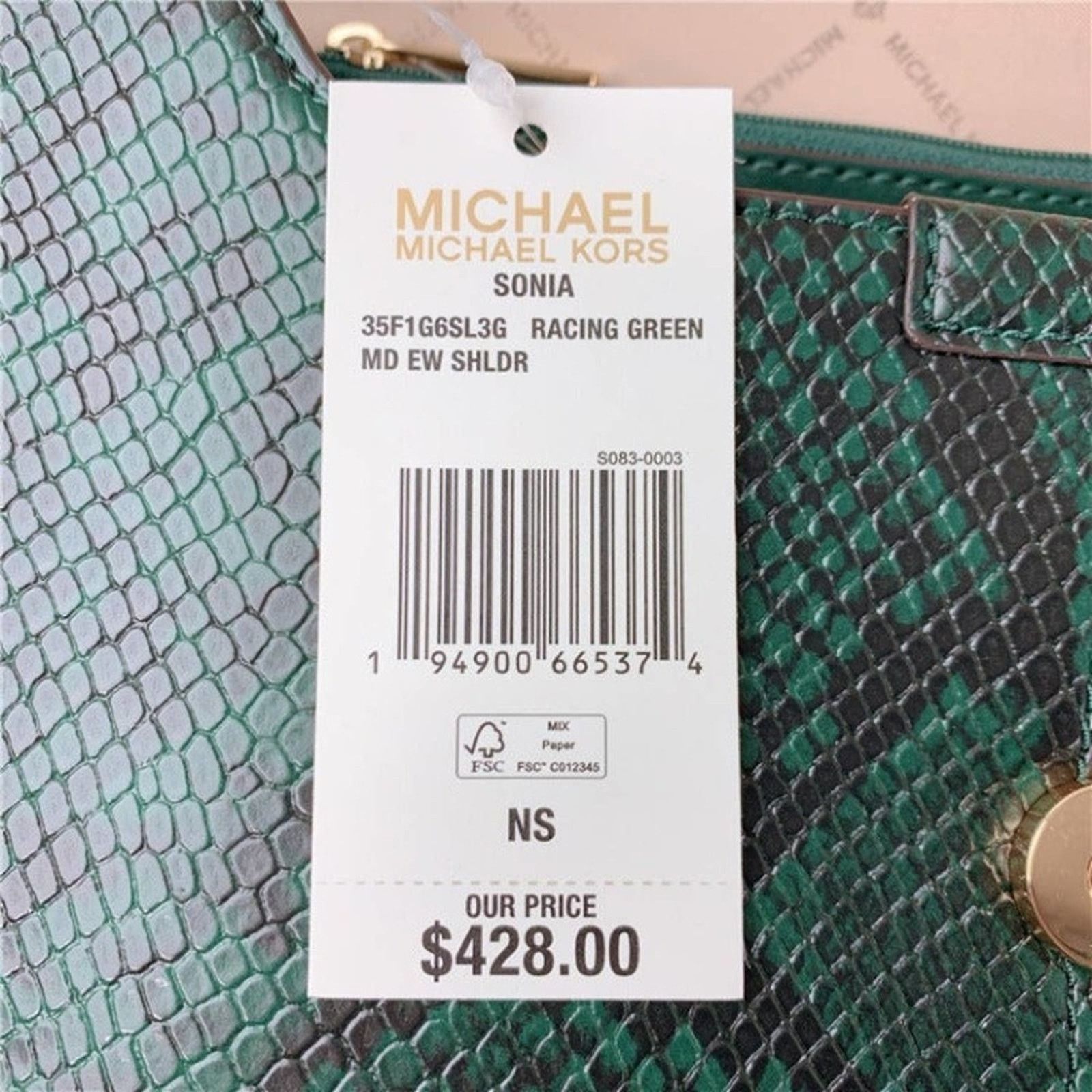 Michael Kors Michael Kors 35F1G6SL3G Sonia Medium Snake Embossed Faux Bag Size ONE SIZE - 6 Thumbnail