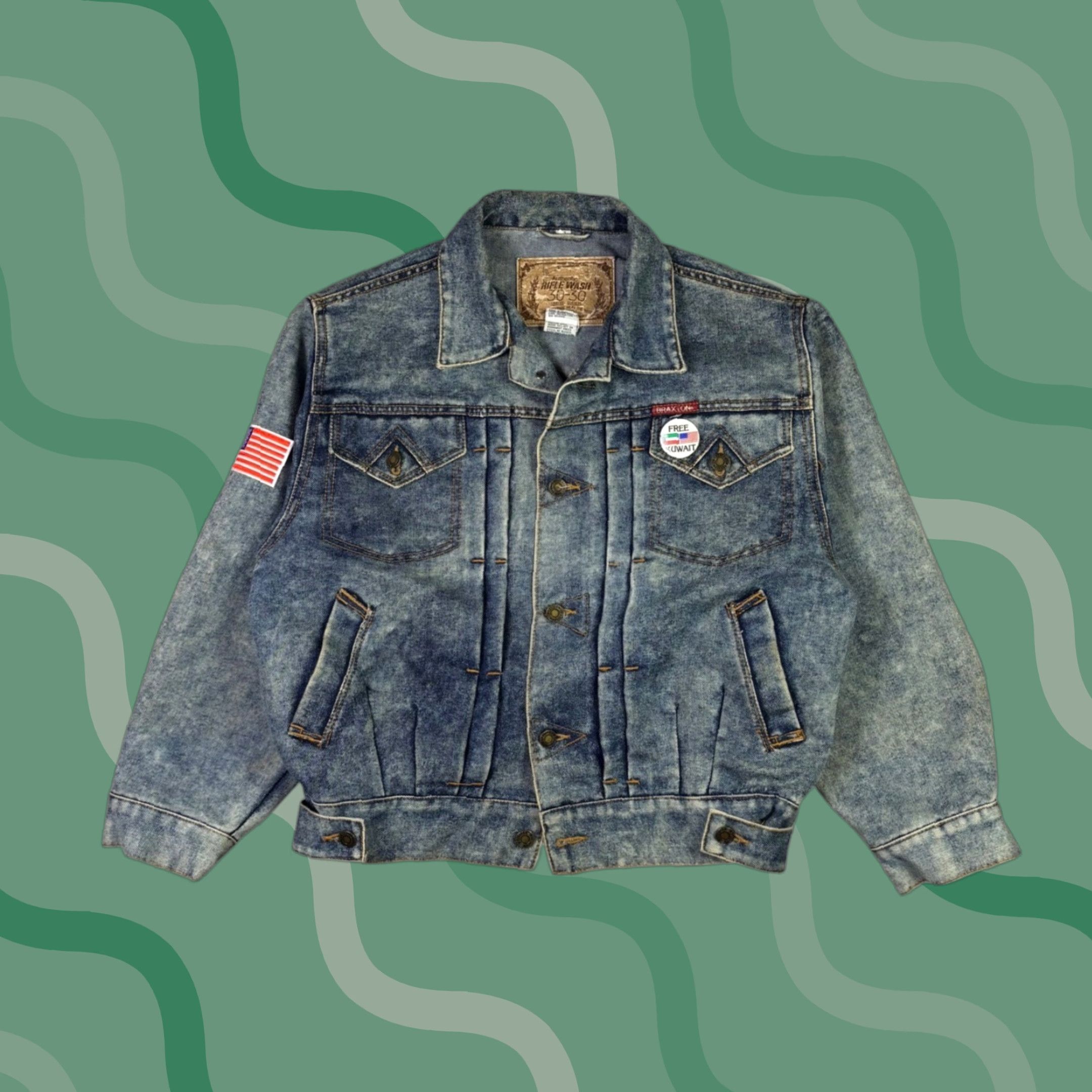 Denime VINTAGE Braxton Jacket 3-in-1 Denim L Blue 90s Mens Jacket Coats Casual Short Embroidered Pockets Logo Button Down Collared Vintage Size US L / EU 52-54 / 3 - 1 Thumbnail