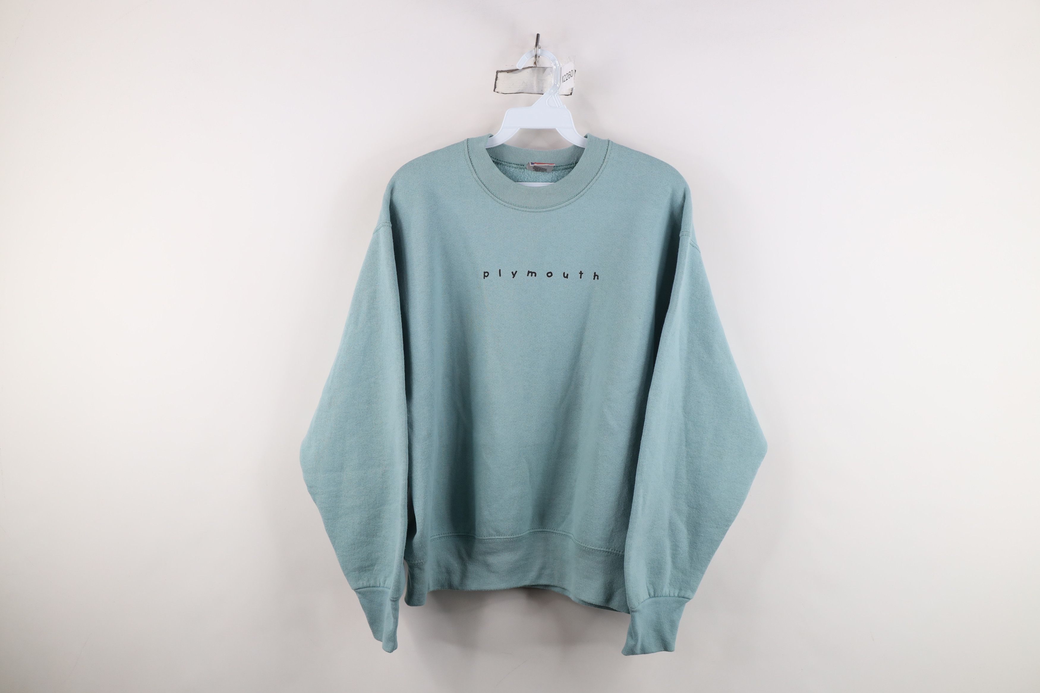 Vintage Vintage 90s Streetwear Plymouth Sweatshirt Teal USA Size M / US 6-8 / IT 42-44 - 1 Thumbnail