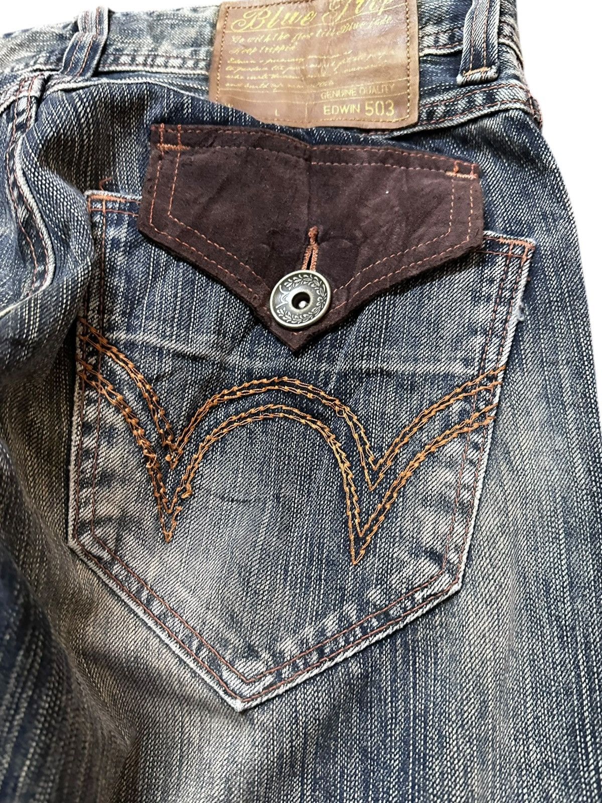 Edwin Vintage Edwin Bluetrip Flare Bootcut Grunge Distressed Denim Size US 30 / EU 46 - 7 Thumbnail