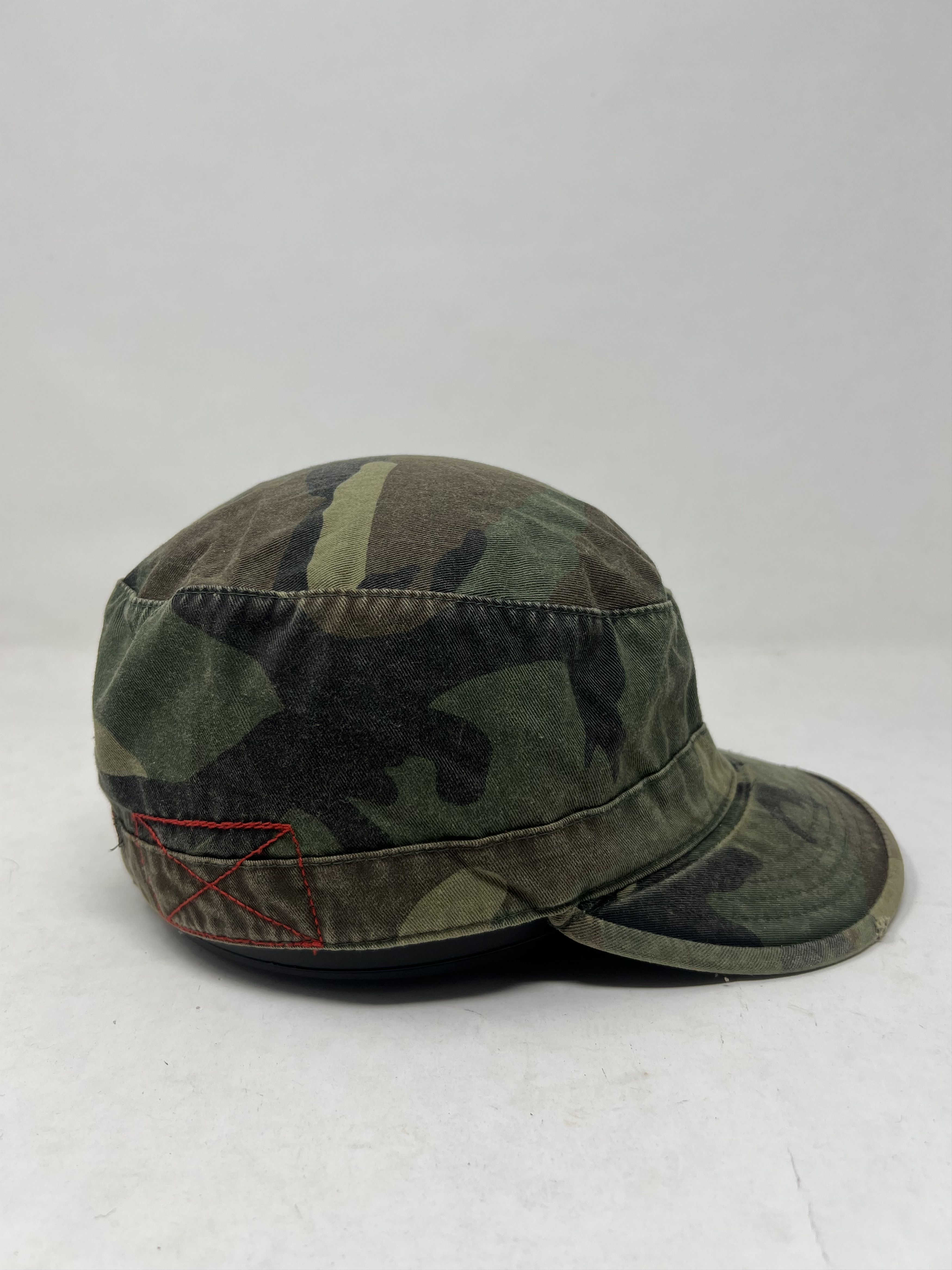 Vintage Vintage Millitary Woodland Distressed Fitted Hat Size ONE SIZE - 4 Thumbnail