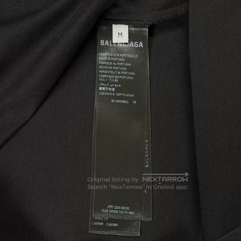 Balenciaga Balenciaga Reflective strip slogan logo black short-sleeve Size US M / EU 48-50 / 2 - 7 Thumbnail