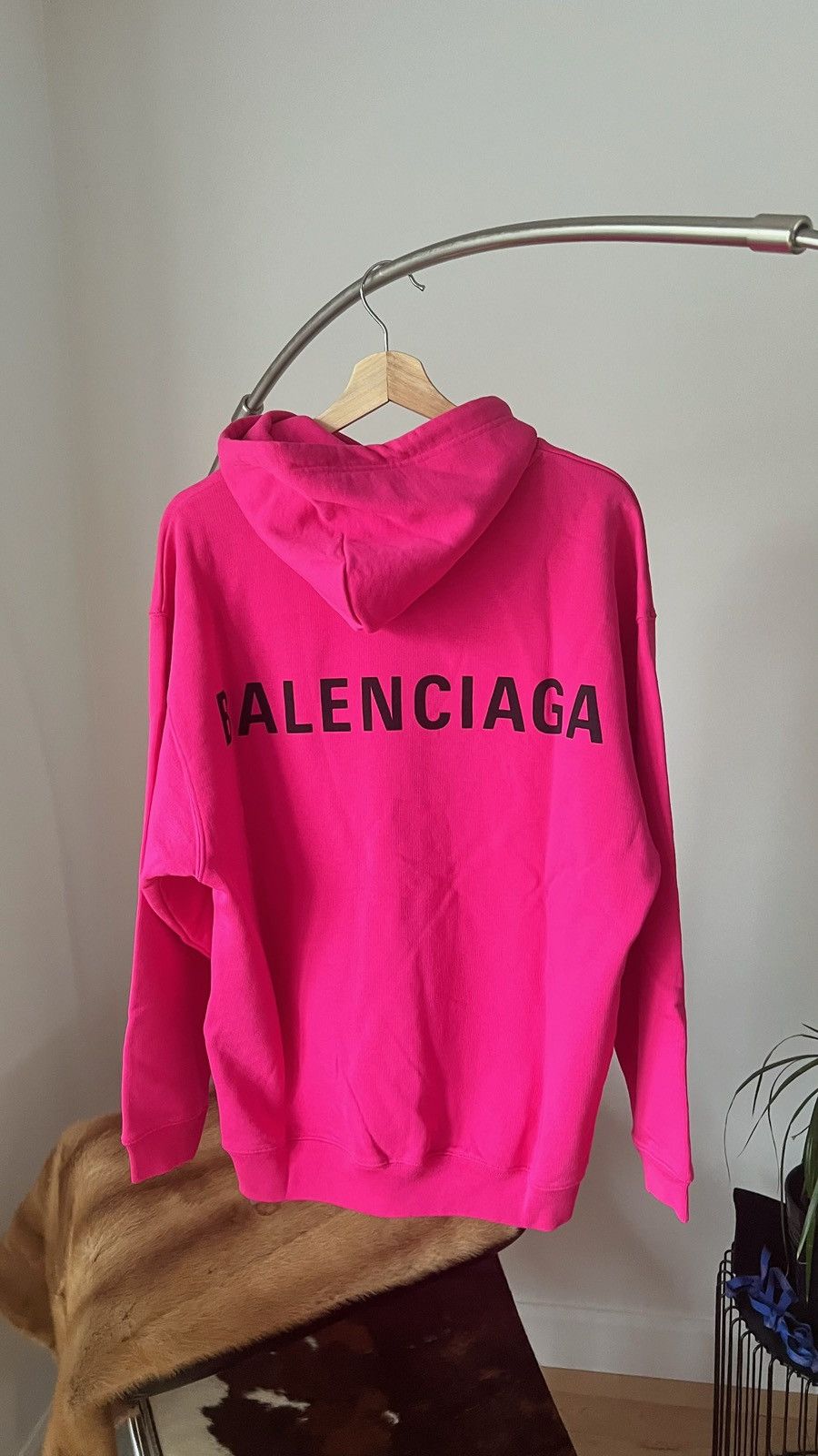 Balenciaga pink back logo hoodie