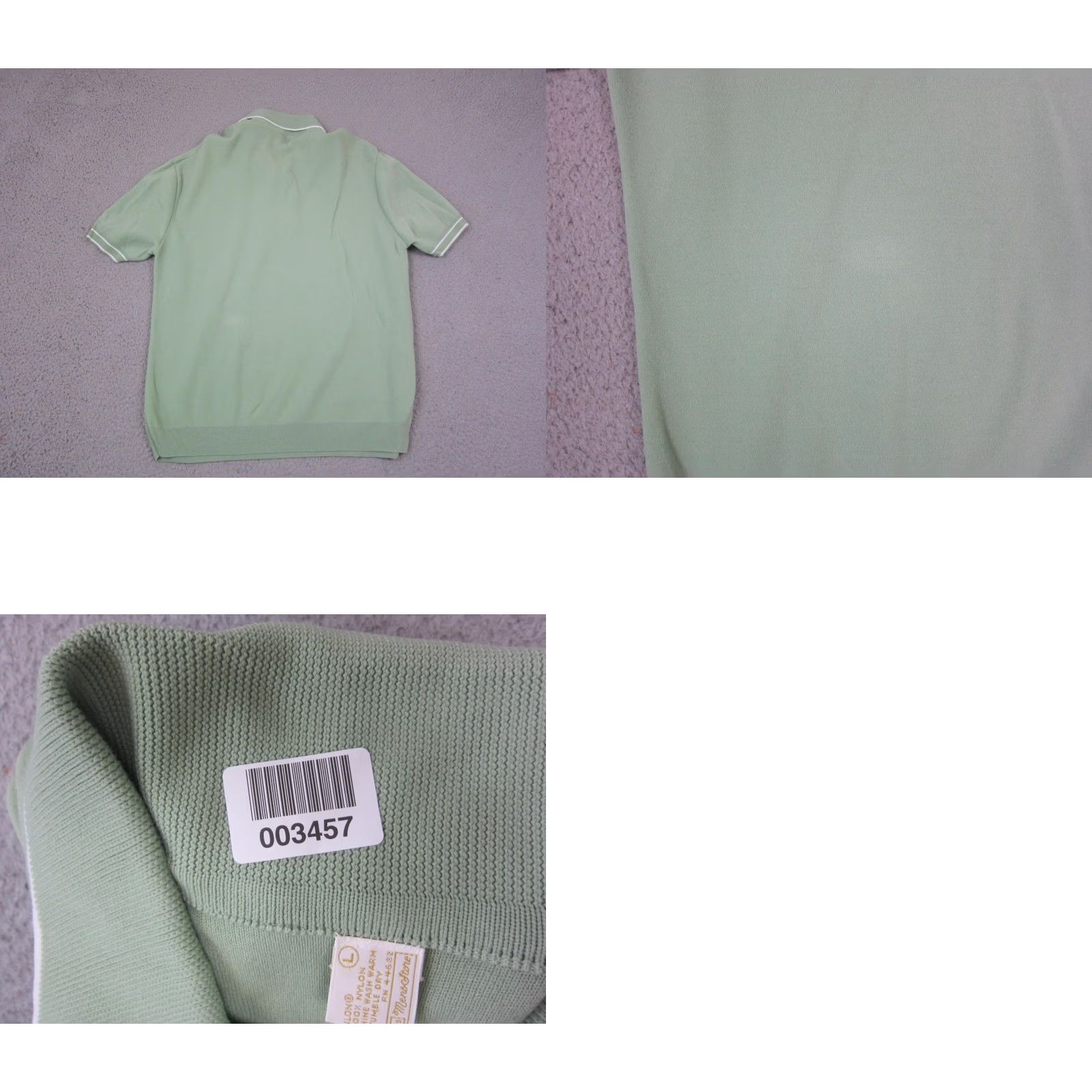 Sears VINTAGE Kings Road Polo Shirt Mens L Green 90s Golf Nylon Short Sleeve Button Collar Casual Activewear Shirt Mens Size US L / EU 52-54 / 3 - 9 Thumbnail