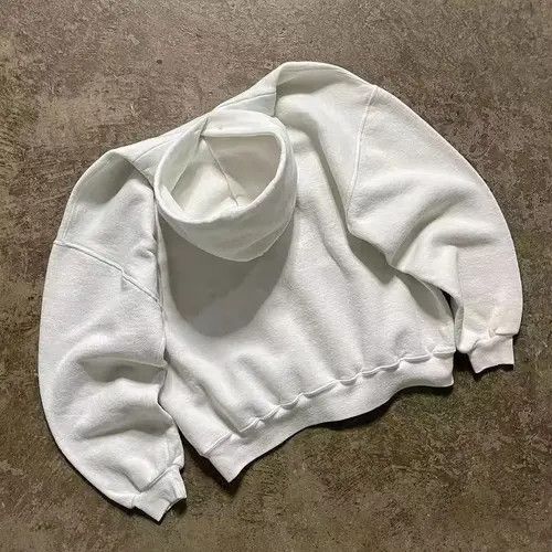 Japanese Brand Hoodie White solid color washed retro loose cotton hoodie Size US L / EU 52-54 / 3 - 3 Thumbnail