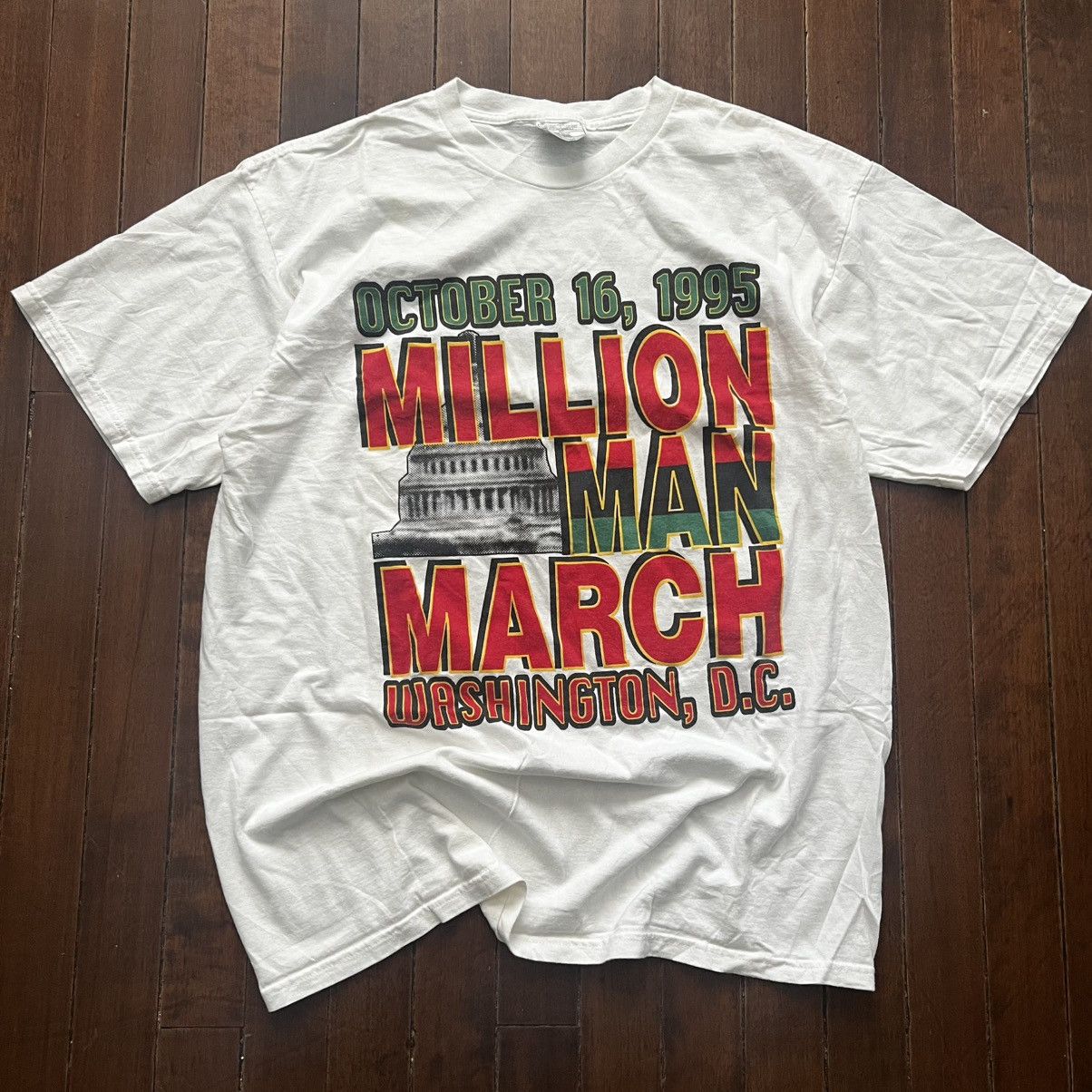 90s メッセージt USA製 ビンテージt MILLON MAN MARCH Million Man March Retro Beefy-T® Short-Sleeve T-Shirt