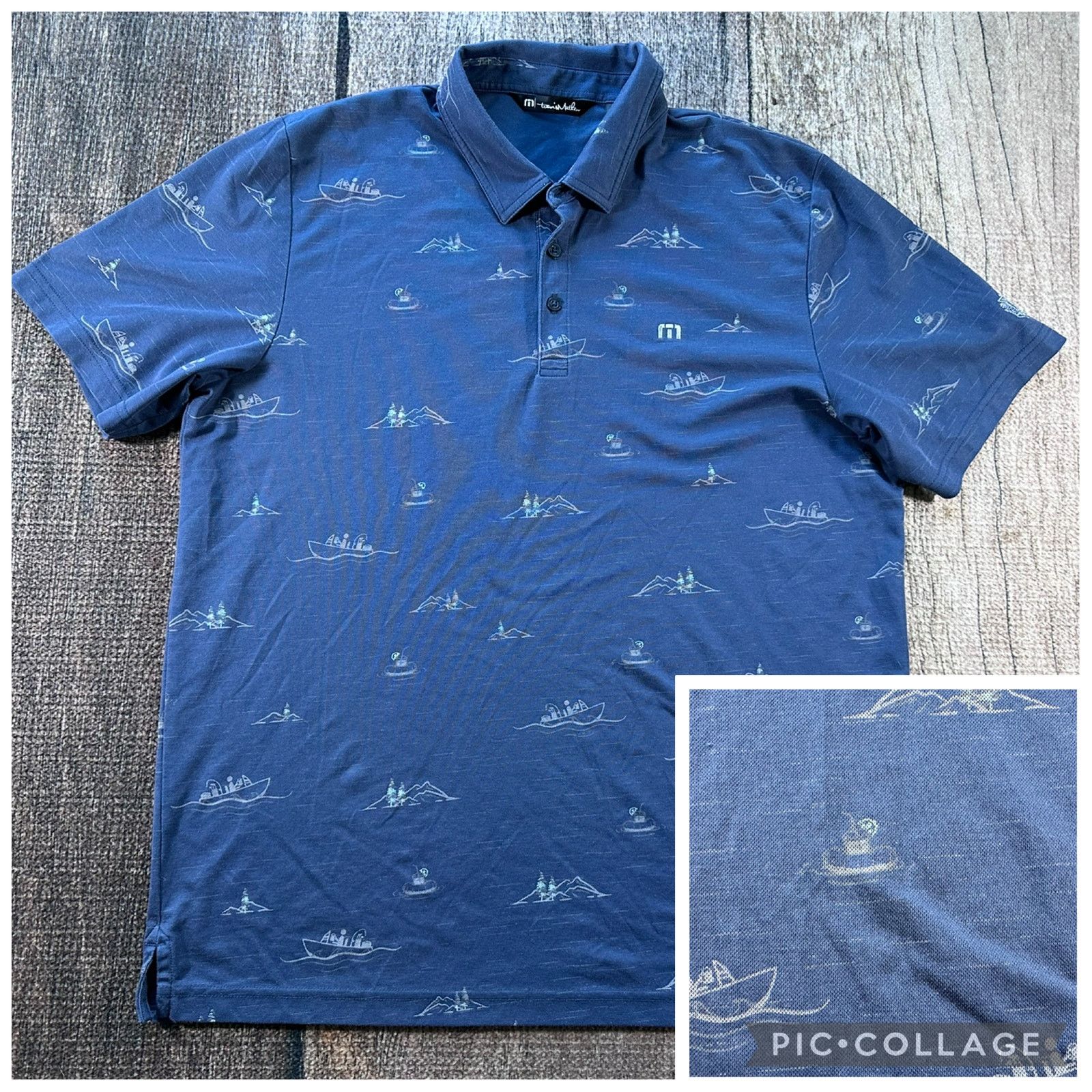 TravisMathew Travis Mathew Boats Buoy Polo Shirt Mens XL Blue Cotton Poly Size US XL / EU 56 / 4 - 1 Thumbnail