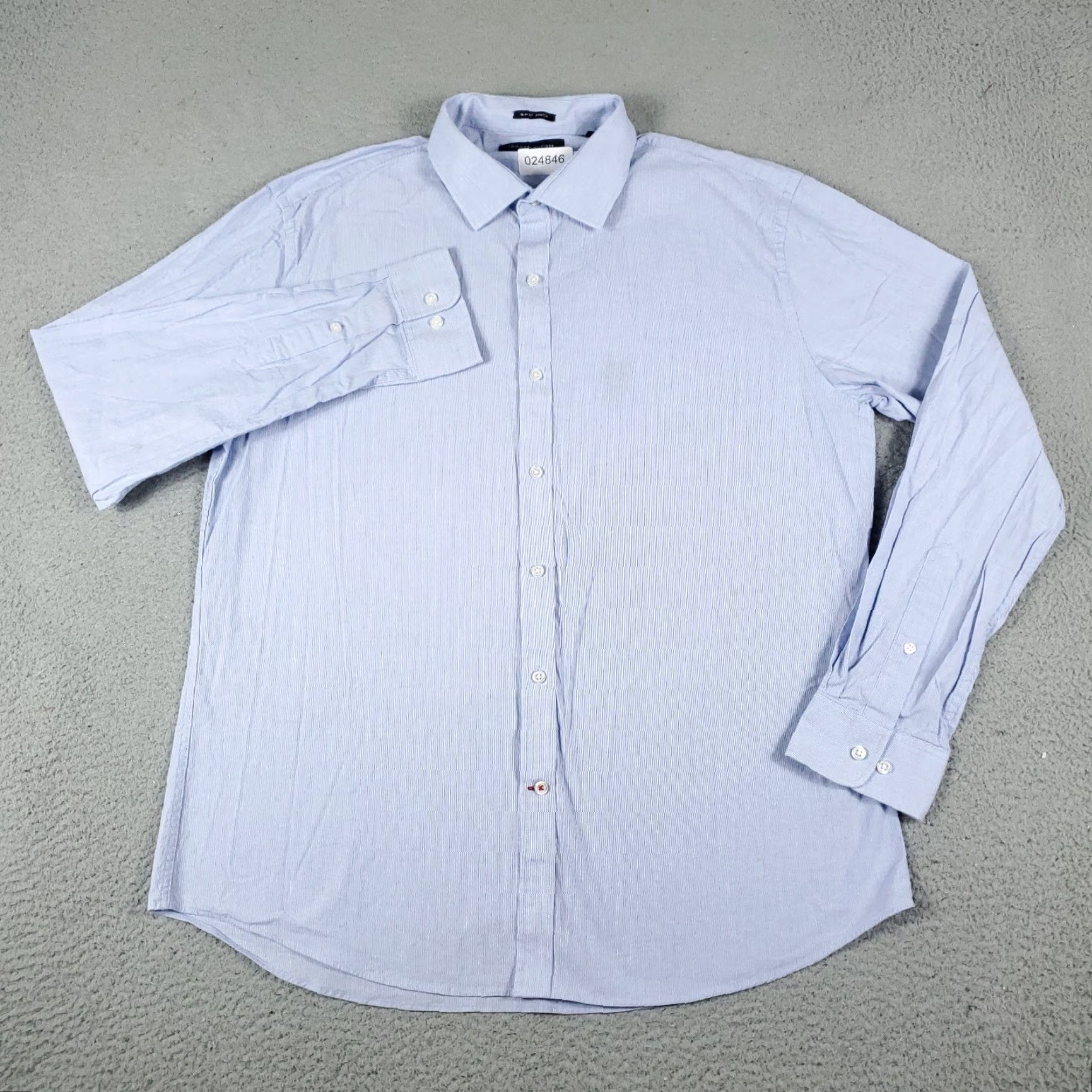 Tommy Hilfiger Tommy Hilfiger Shirt Mens XL Blue Button-Up Long Sleeve Cotton Collared Logo Pockets Regular Fit Size US XL / EU 56 / 4 - 2 Thumbnail