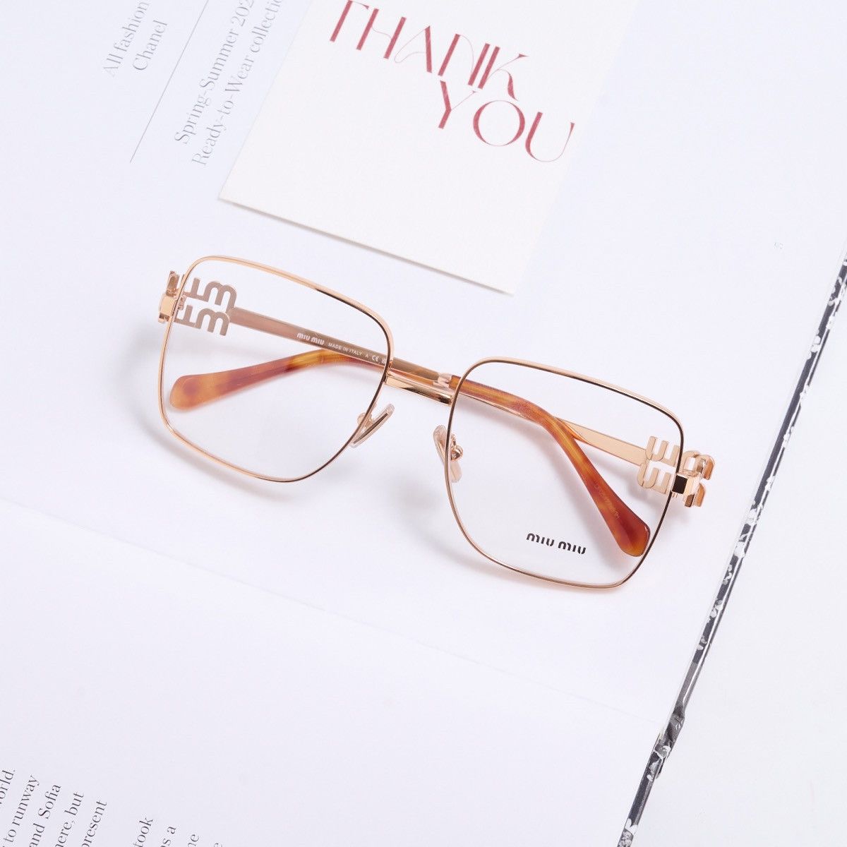 Miu Miu MIU MIU 0MU 51XV ZVF1O1 GLASSES Size ONE SIZE - 5 Thumbnail