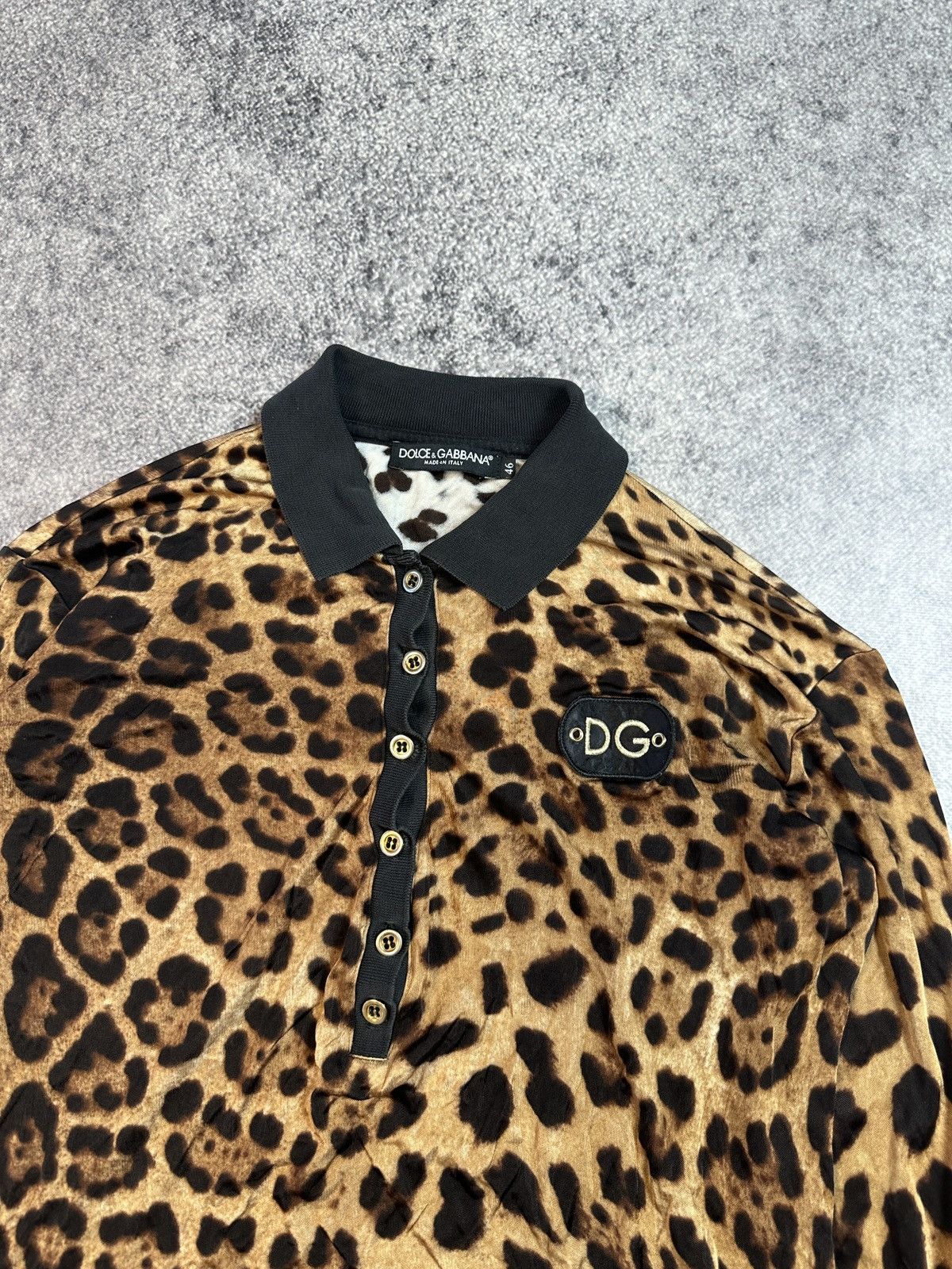 Dolce & Gabbana Y2K vintage Dolce&Gabbana Leopard Polo Long Streetwear Rare Size L / US 10 / IT 46 - 2 Thumbnail