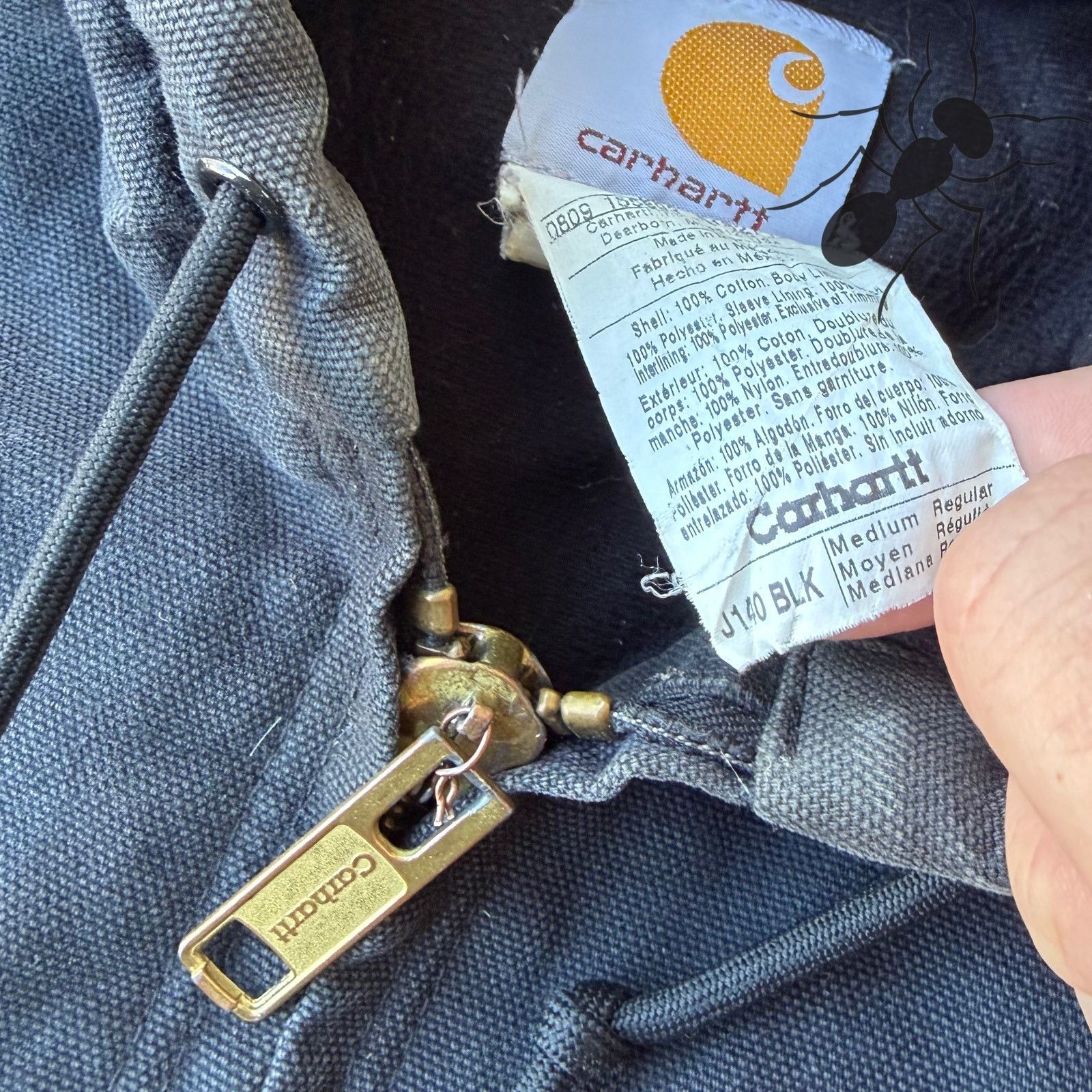 Carhartt × Vintage Carhartt J140 black hooded work wear jacket Size US M / EU 48-50 / 2 - 5 Thumbnail