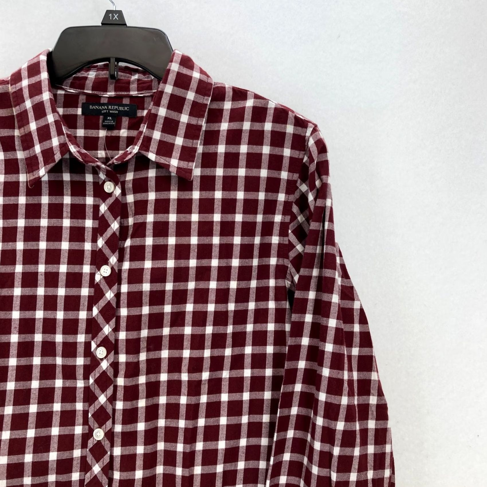 Banana Republic Banana Republic Button-Up Shirt Mens XL Red Gingham Plaid Long Sleeve Shirt Size US XL / EU 56 / 4 - 2 Thumbnail