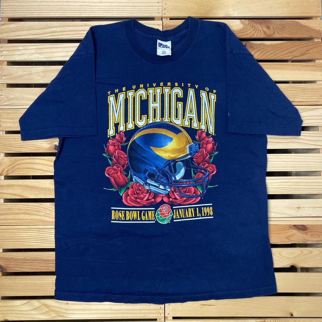 Pro Player Vintage University of Michigan Blue Football Tee Size XL Size US XL / EU 56 / 4 - 1 Thumbnail