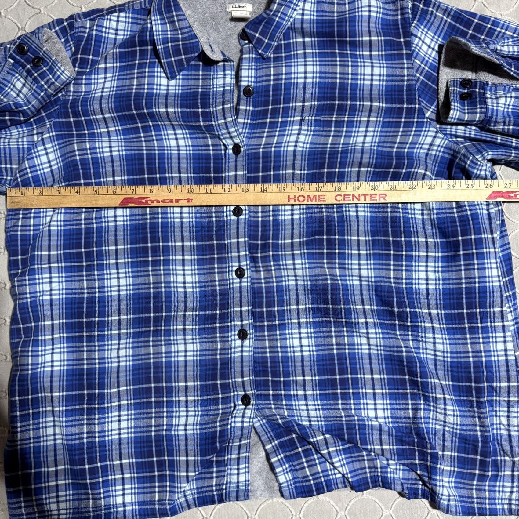 Vintage VINTAGE LL Bean Shirt Mens 2XL Blue Plaid Fleece Lined Button Down Outdoor Casual Warm Size US XXL / EU 58 / 5 - 6 Thumbnail