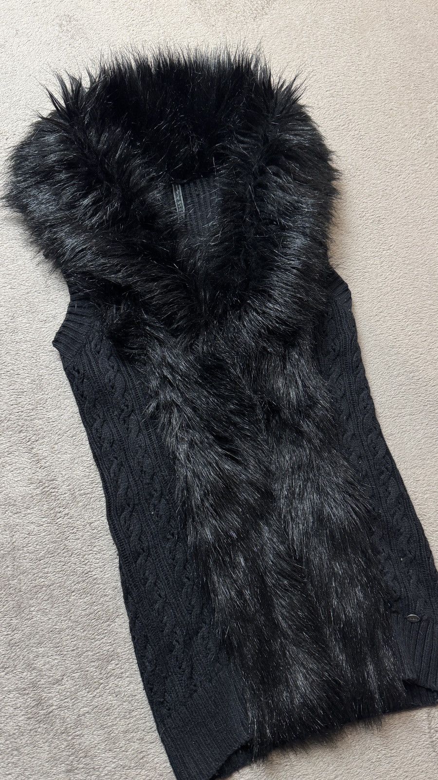Japanese Brand Guess Y2K Faux Fur Knit Vest Jacket miu miu punk grunge cdg Size XS / US 0-2 / IT 36-38 - 2 Thumbnail