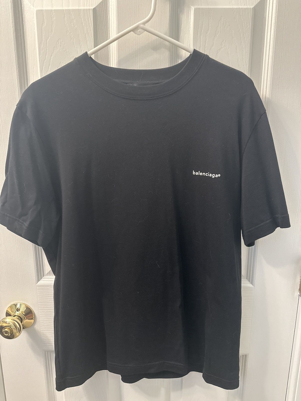 Balenciaga Balenciaga Logo Crew Neck Archetype Black Tee 2018 Size US L / EU 52-54 / 3 - 1 Thumbnail