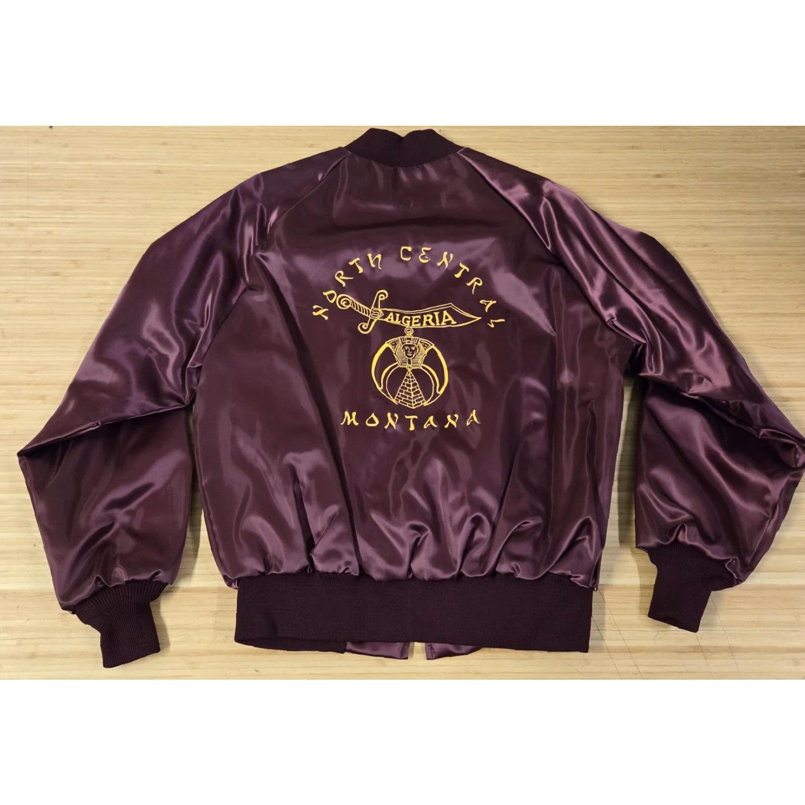 Vintage VINTAGE King Louie Jacket Mens M Burgundy Satin Bomber Shriners USA 80s Size US M / EU 48-50 / 2 - 5 Thumbnail