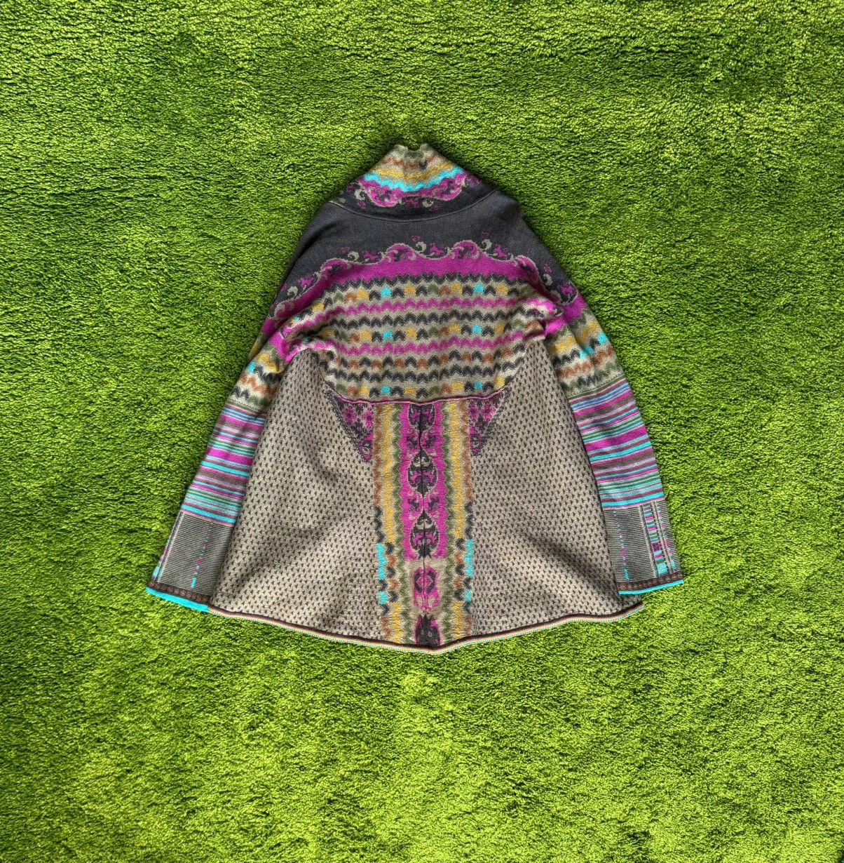 Designer × Vintage Ivko avant garde 100% wool coloured cardigan sweater Size M / US 6-8 / IT 42-44 - 2 Thumbnail