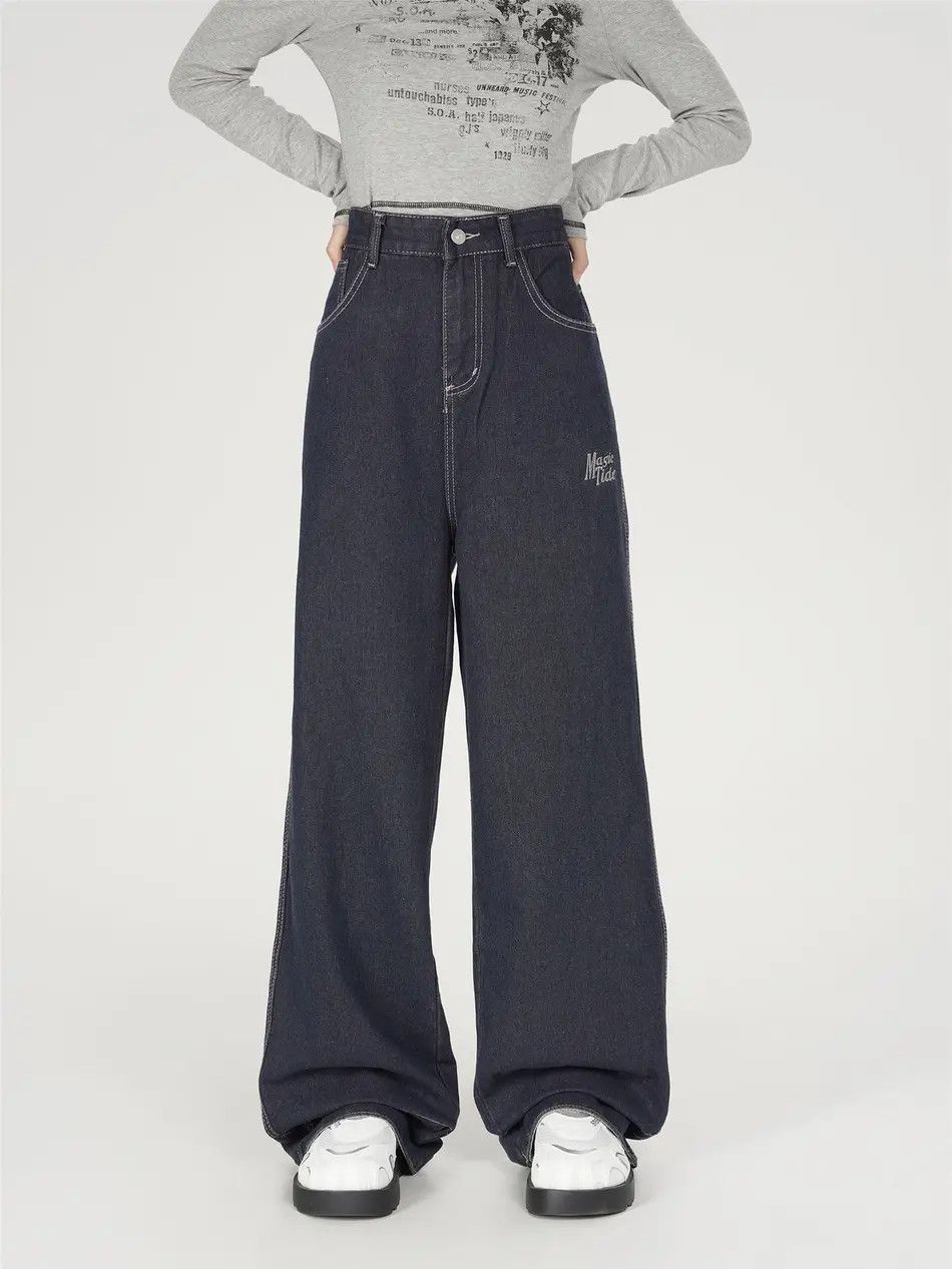 Japanese Brand Retro loose checkered patchwork jeans Size US 32 / EU 48 - 1 Thumbnail