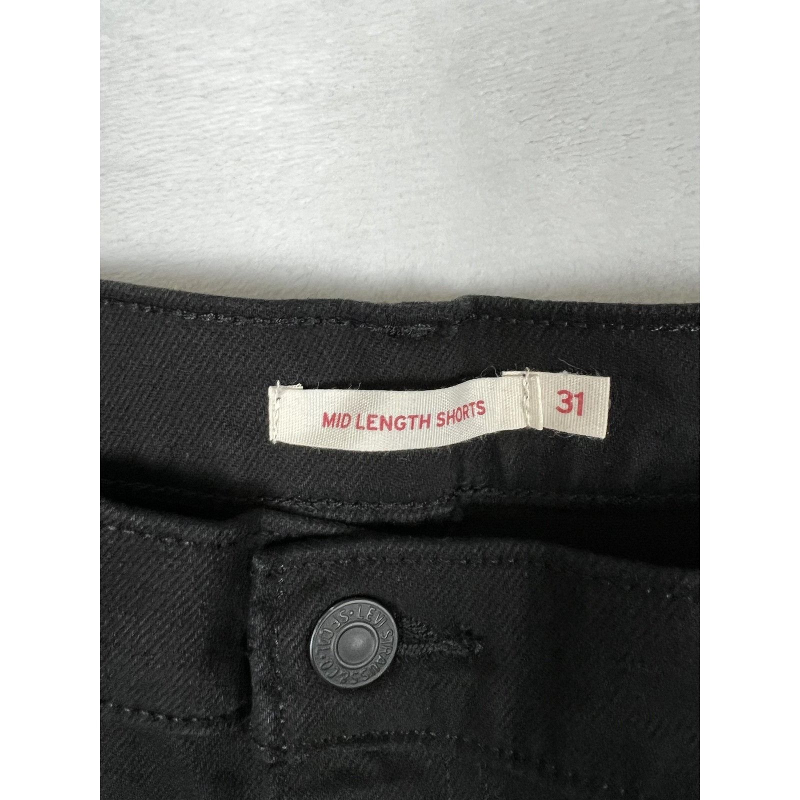 Levi's Levi's Mid Length Shorts Womens 31 Black Denim Jean Cutoff C Size 31" - 2 Thumbnail