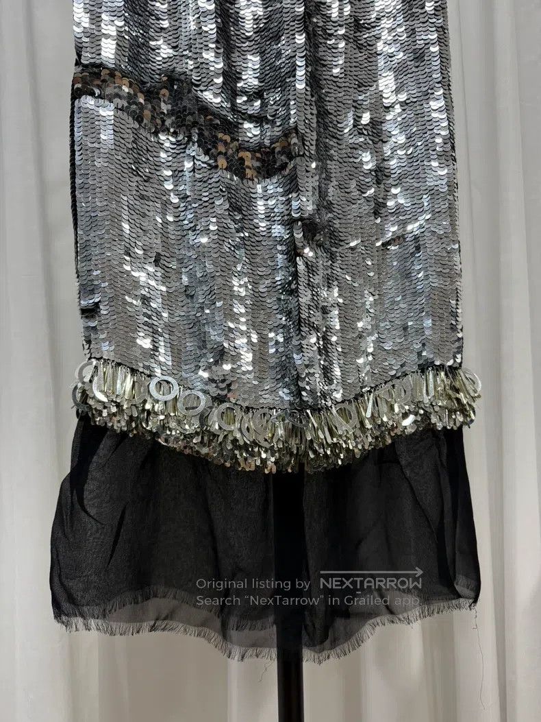 Dries Van Noten Dries Van Noten Sequin Heavy Industry Midi Skirt Size 33" - 2 Thumbnail