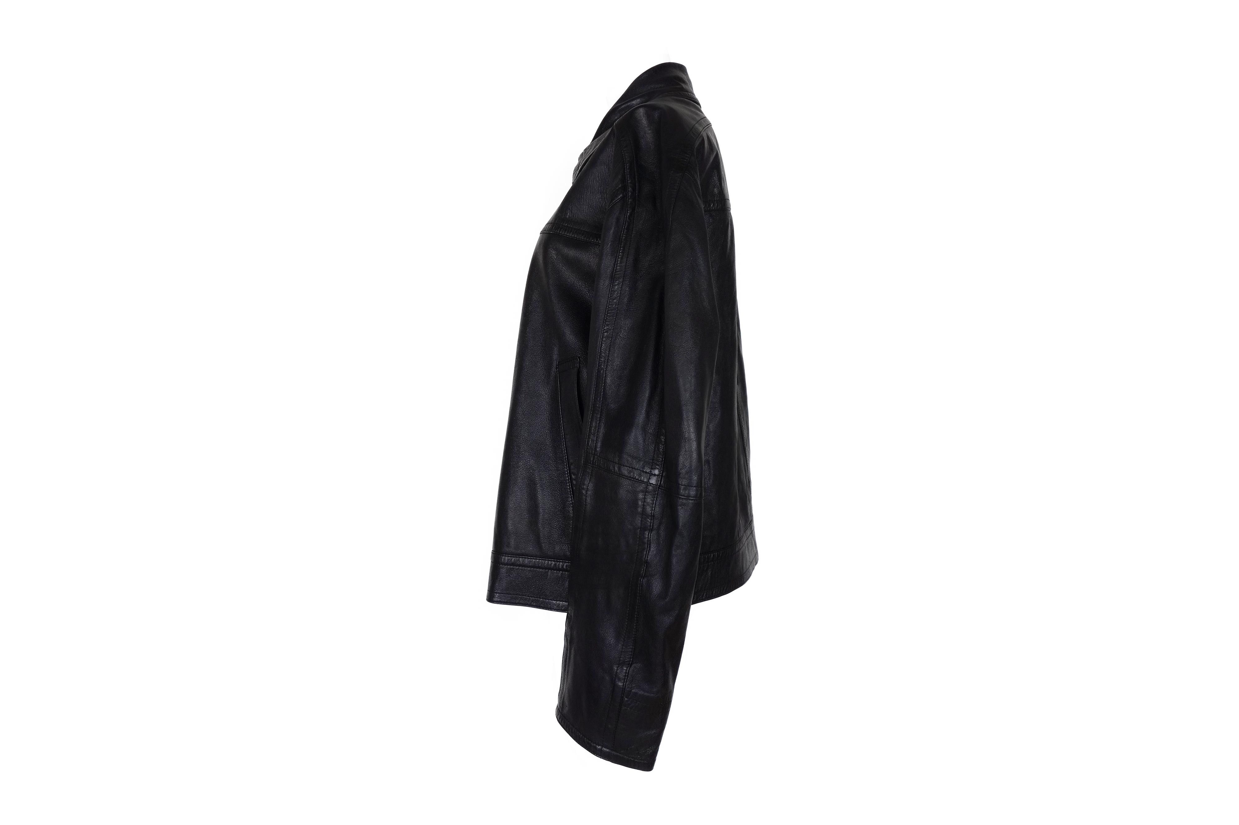 GF Ferre × Gianfranco Ferre GIANFRANCO FERRE Soft Leather Jacket Zip Vintage Size L 90s Size L / US 10 / IT 46 - 6 Thumbnail