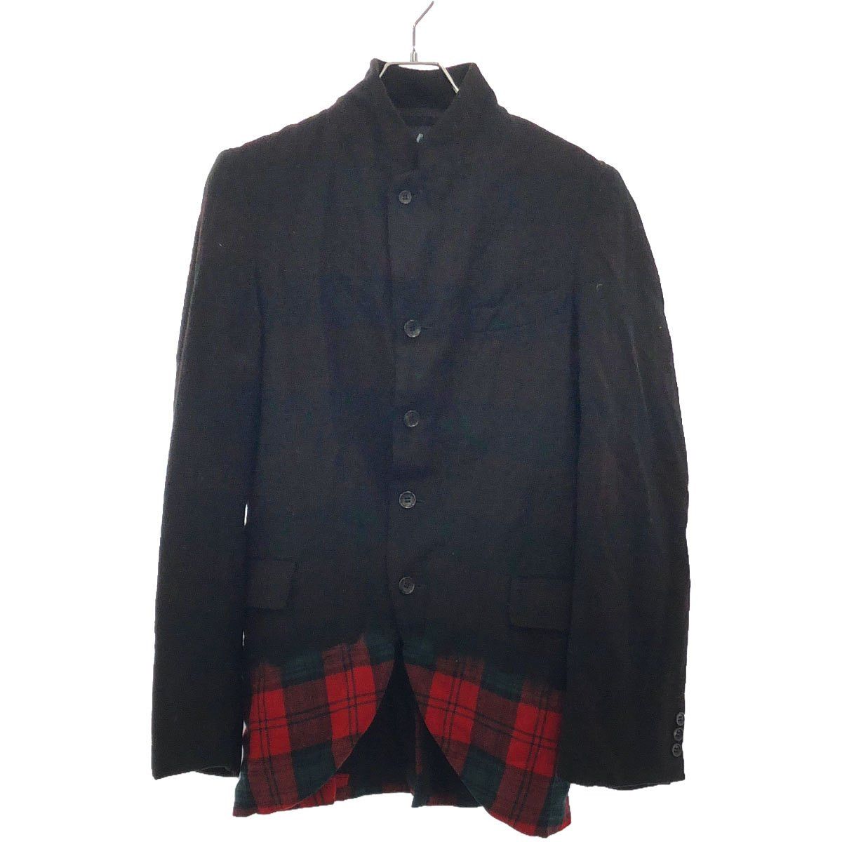 Comme des Garcons Black Jacket Gradient Check Tailored Wool Button Up Black Size US S / EU 44-46 / 1 - 1 Thumbnail