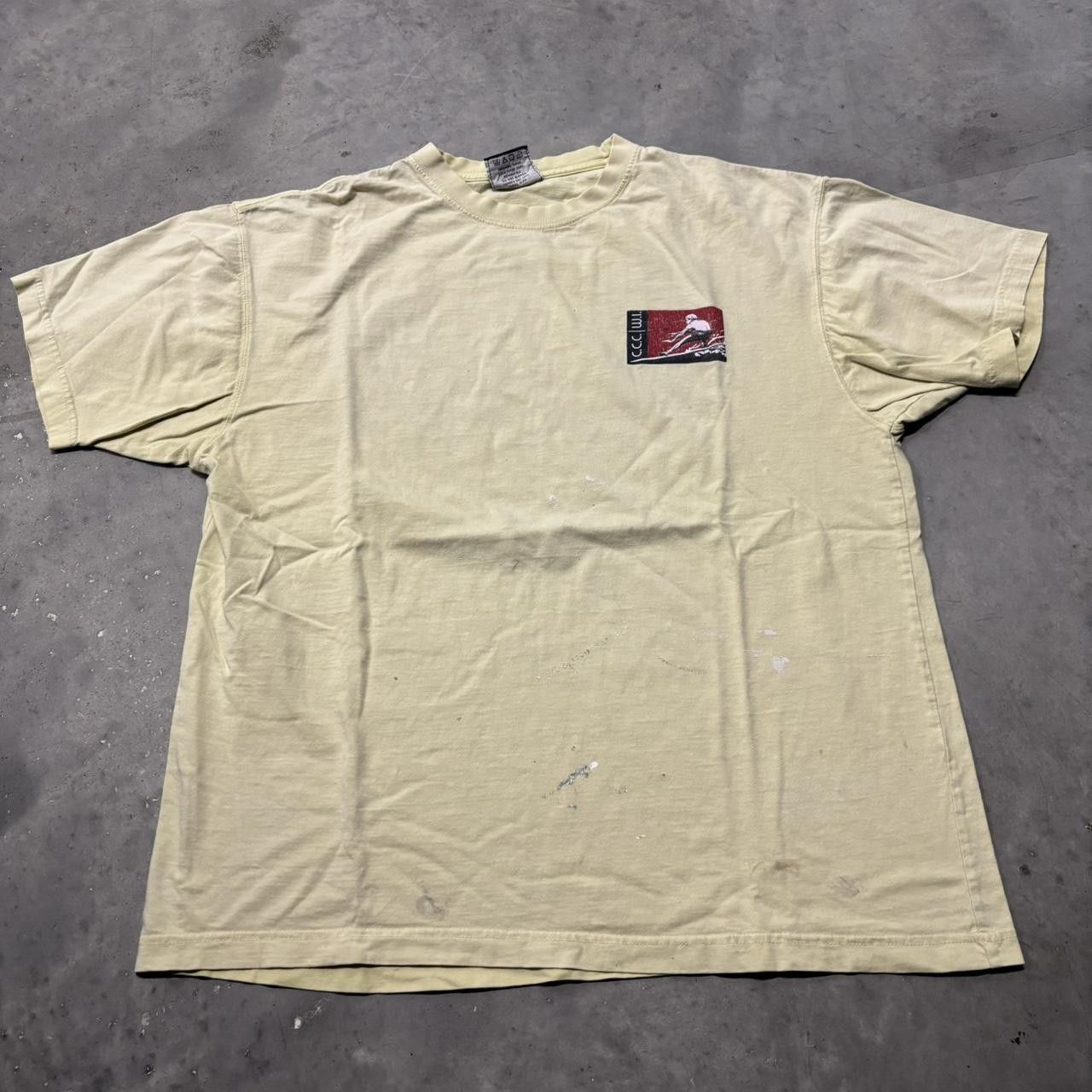 Japanese Brand × Vintage Crazy Vintage 90s Yellow Surf Graphic Tee! Size US XL / EU 56 / 4 - 2 Thumbnail