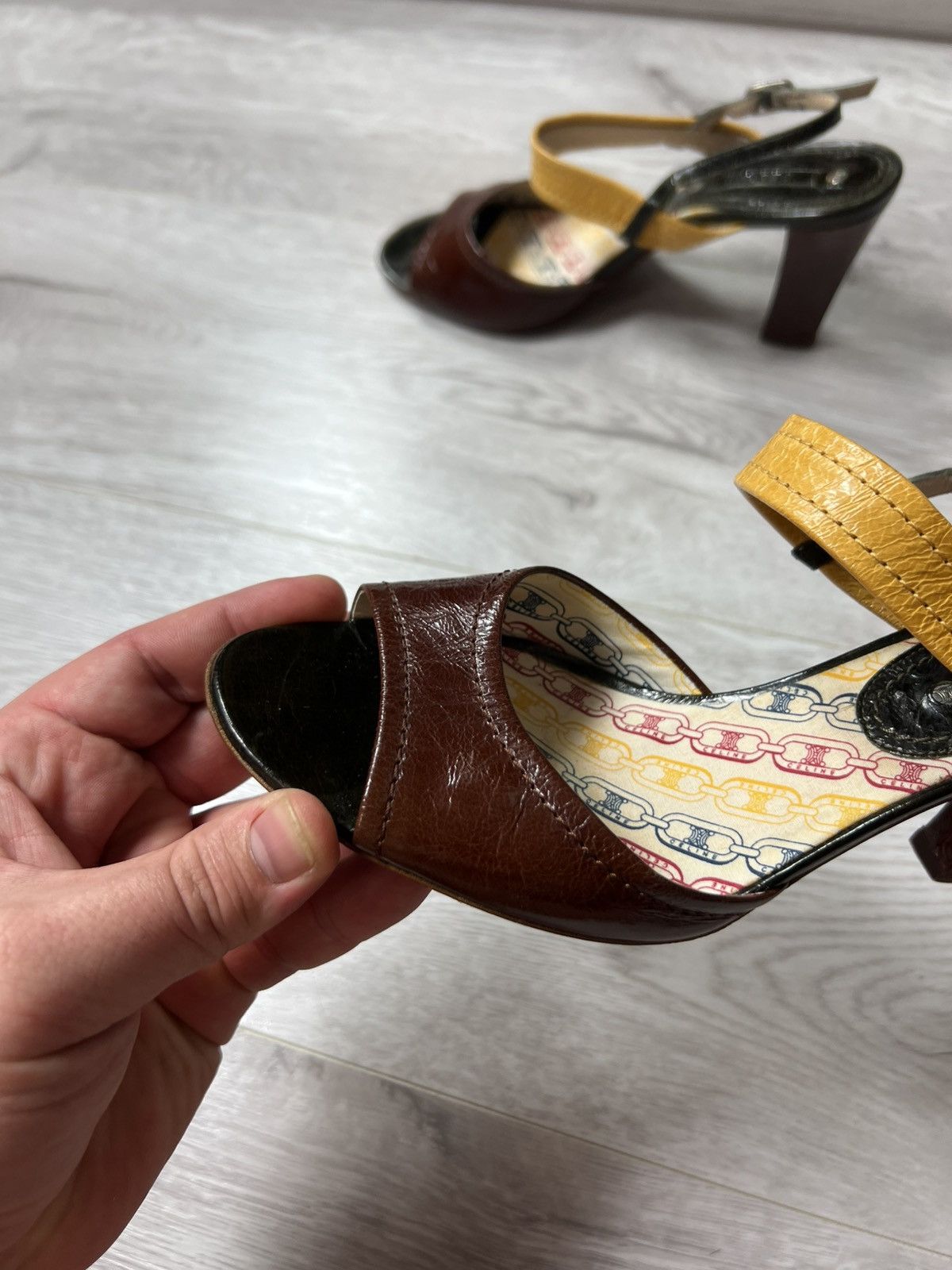 Celine Celine Multicolor Leather Slingback Open Toe Sandals Size 39 Size US 9 / IT 39 - 12 Thumbnail