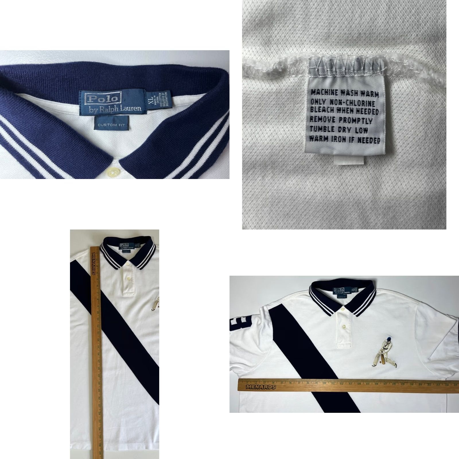Polo Ralph Lauren Men's Polo Ralph Lauren Cricket Polo Shirt Stripe Embroidery Sz XL Size US XL / EU 56 / 4 - 8 Thumbnail