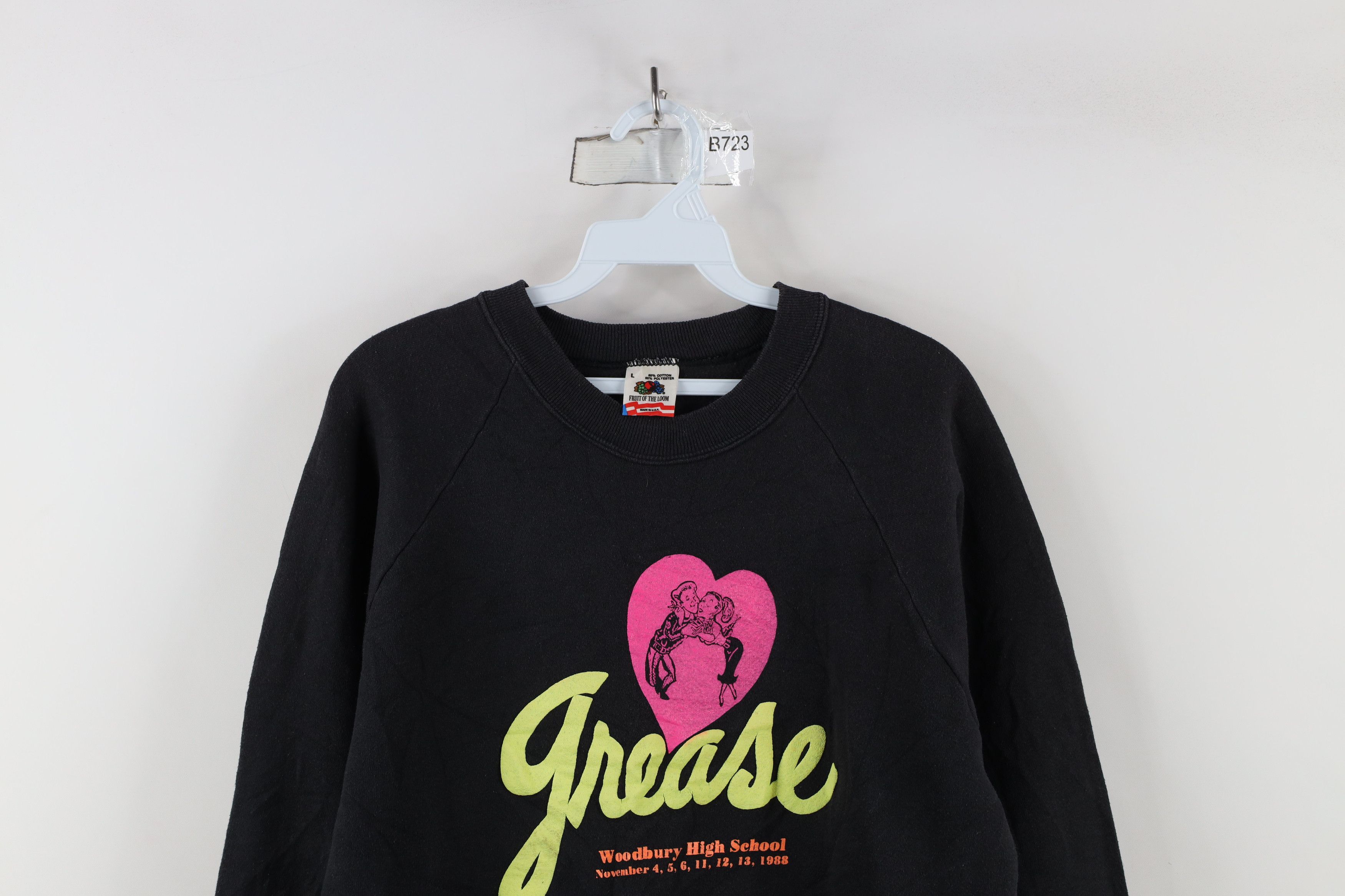 Vintage Vintage 80s Spell Grease Theater Play Sweatshirt Black USA Size L / US 10 / IT 46 - 2 Thumbnail