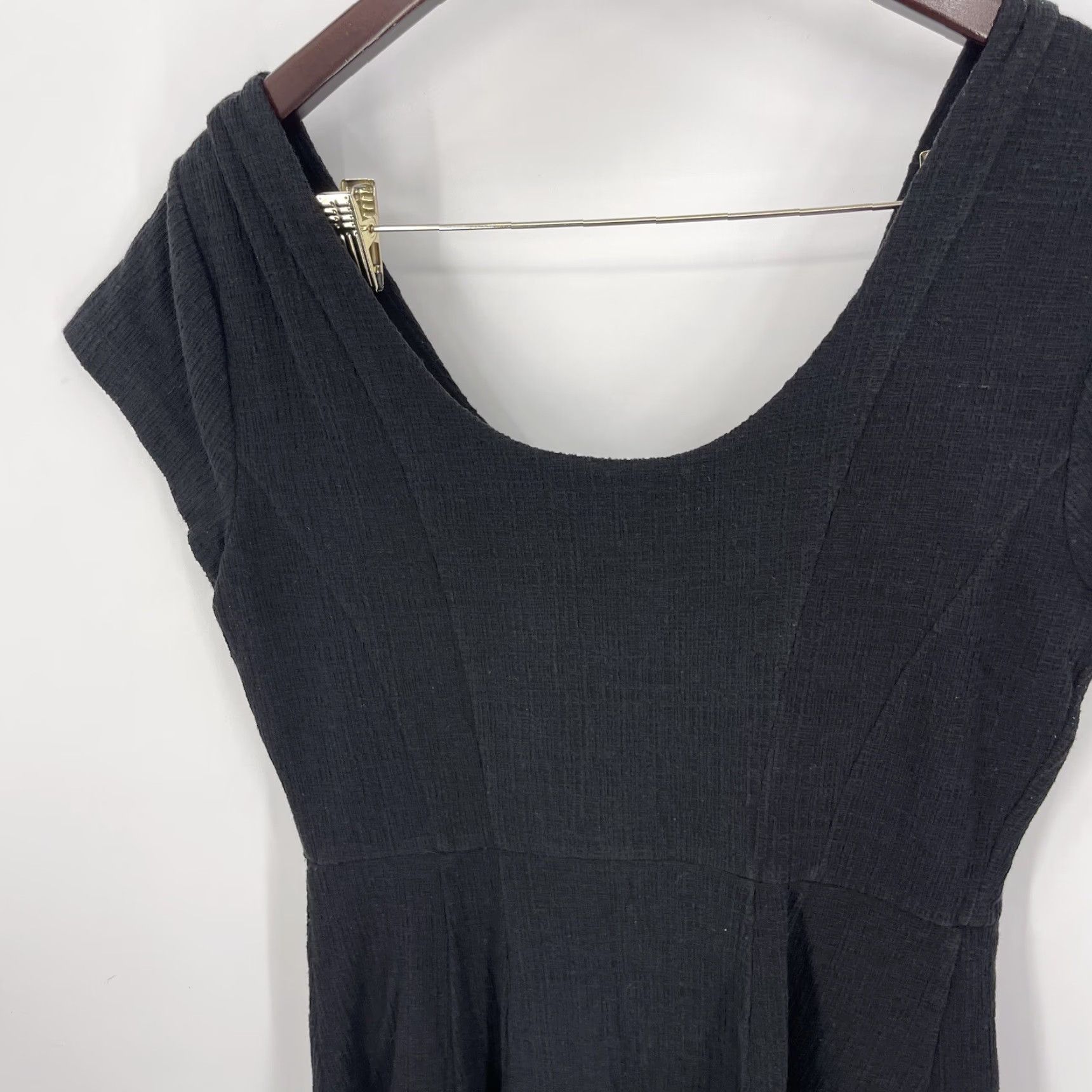 Anthropologie Anthropologie Maeve Dress Womens Medium Black Textured Mini Short Quiet Luxury Size 32" / US 10 / IT 46 - 7 Thumbnail