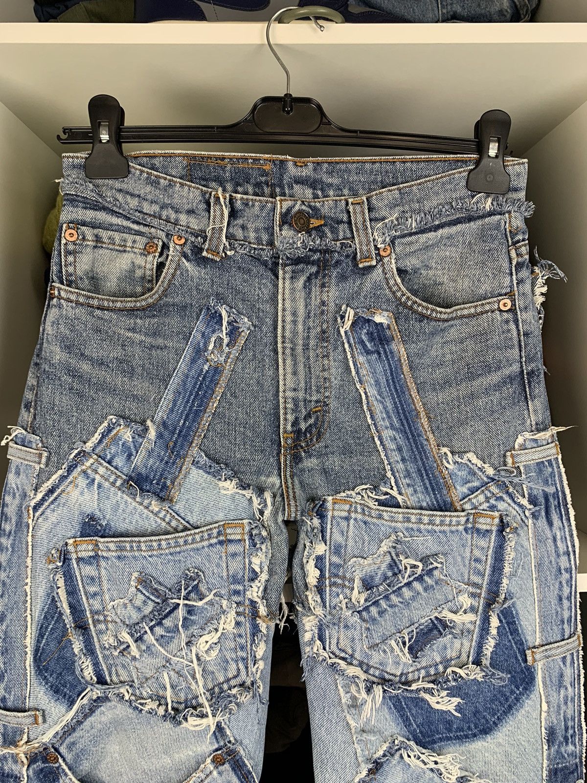 Levi's Women's Custom Patchwork Jeans with Levi's 501 Denim Panels Size 30" / US 8 / IT 44 - 3 Thumbnail