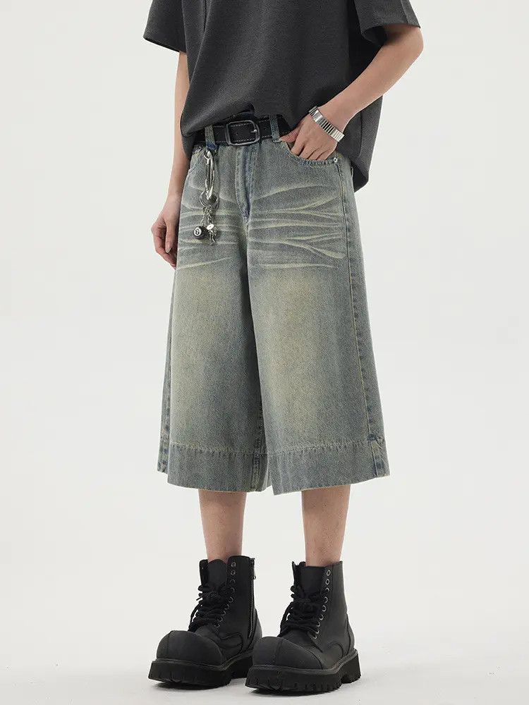 Japanese Brand × Jean Retro loose wide leg denim shorts Size US 32 / EU 48 - 2 Thumbnail