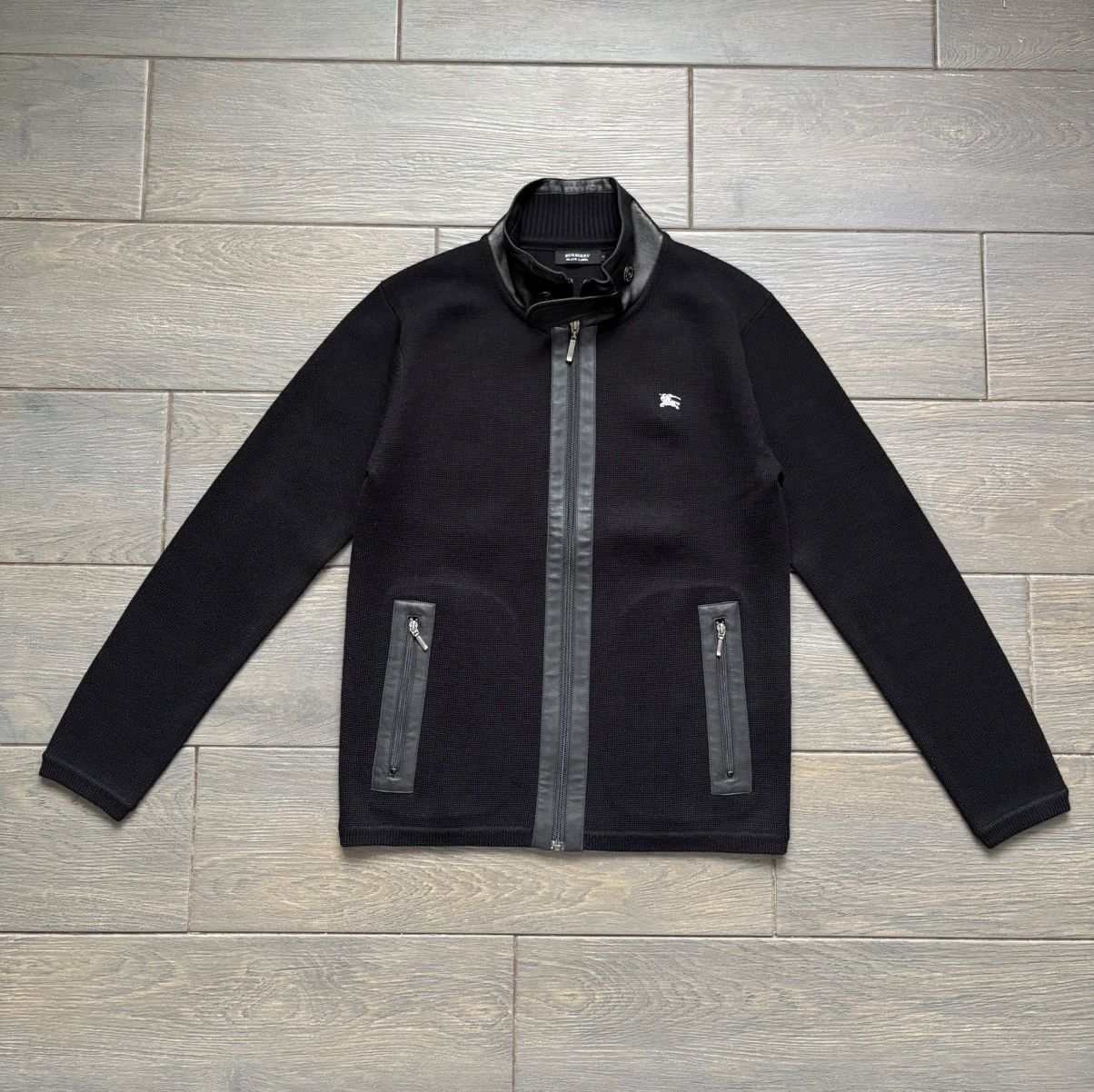 Burberry Burberry Black Label Knit Pullover Sweater Leather Trim Zip Size US M / EU 48-50 / 2 - 1 Thumbnail