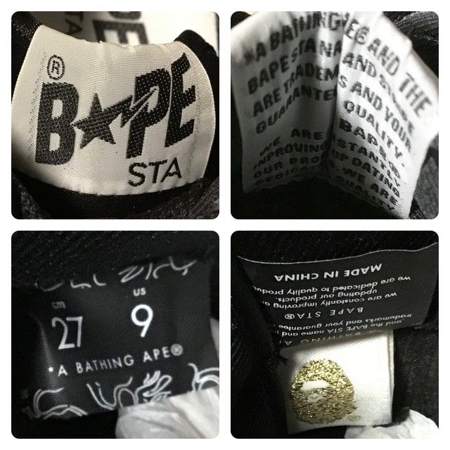 Bape Black Leather BAPE STA sneakers a bathing ape shoes Size US 9 / EU 42 - 9 Thumbnail
