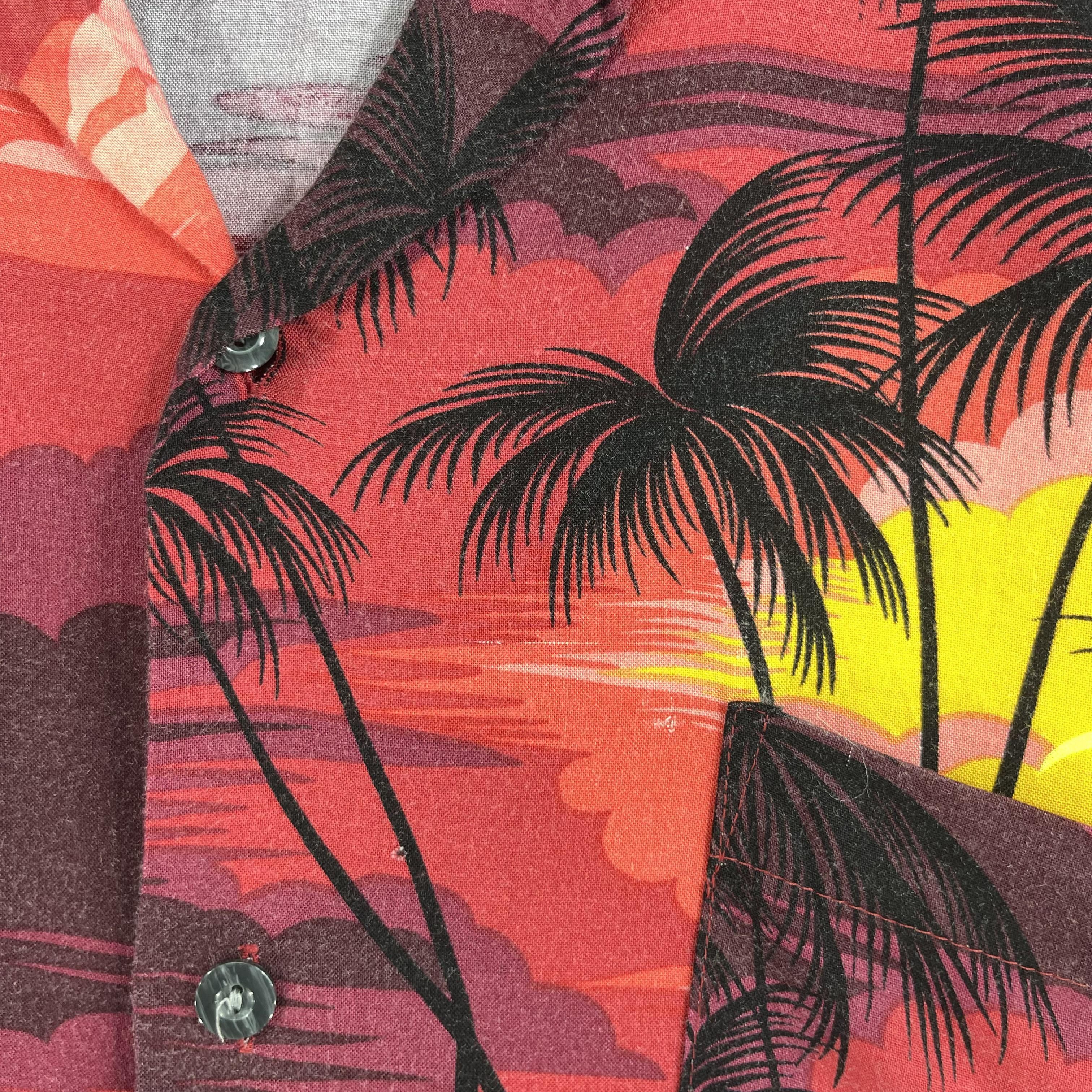 Japanese Brand × Vintage Vintage 90s Hawaiian Coconut Tree Aloha Beach Button Up Size US L / EU 52-54 / 3 - 4 Thumbnail
