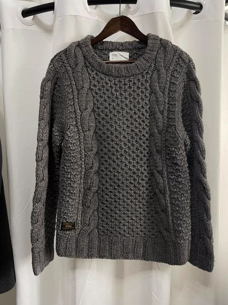 Wtaps wtaps 14aw Medium Heavy Grey Wool Knit Sweater Size US L / EU 52-54 / 3 - 1 Thumbnail