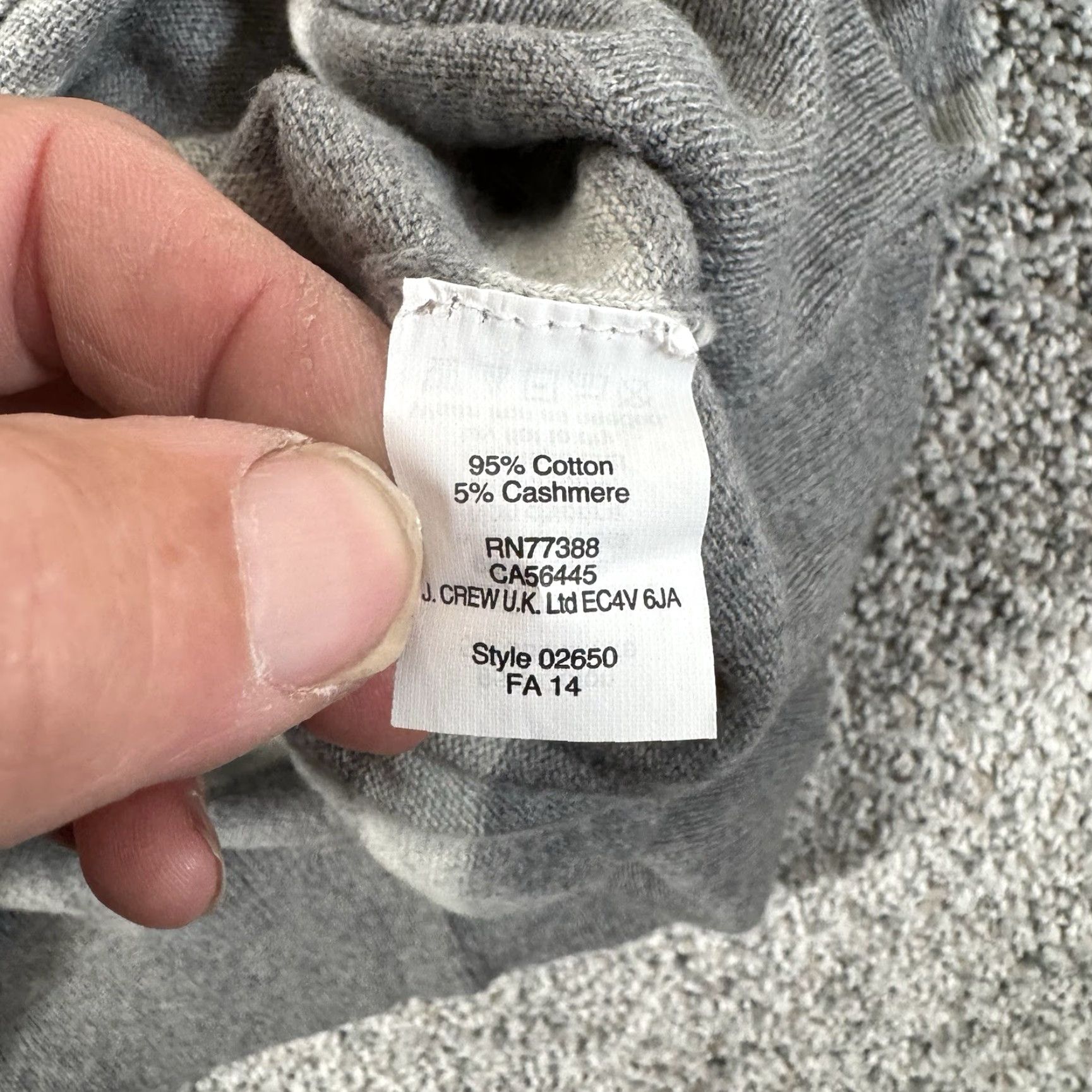 J.Crew J.CREW Sweater XL Men Striped Cotton with Cashmere Crew Neck Pullover Preppy Classic Capsule Wardrobe, Gray, Winter/Fall Size US XL / EU 56 / 4 - 7 Thumbnail