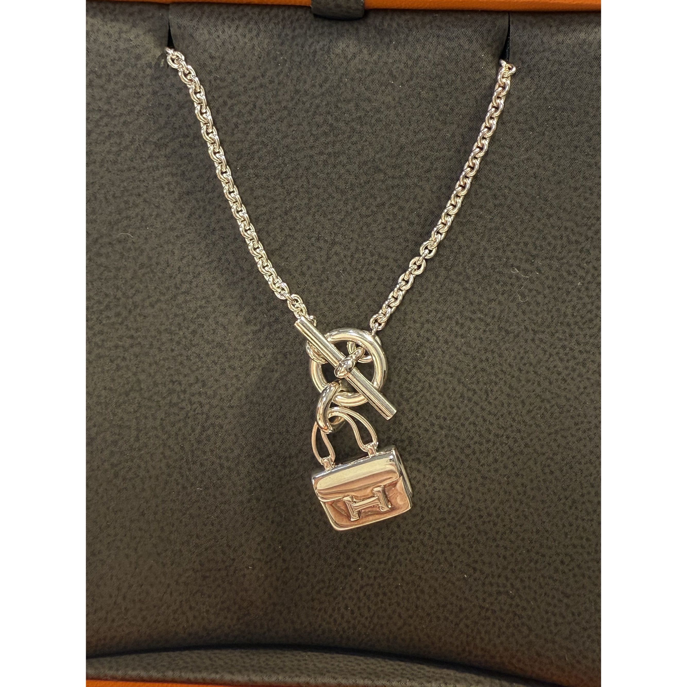 Hermes Hermès Sterling Silver Kelly Bag Charm Necklace Toggle Clasp Size ONE SIZE - 7 Thumbnail
