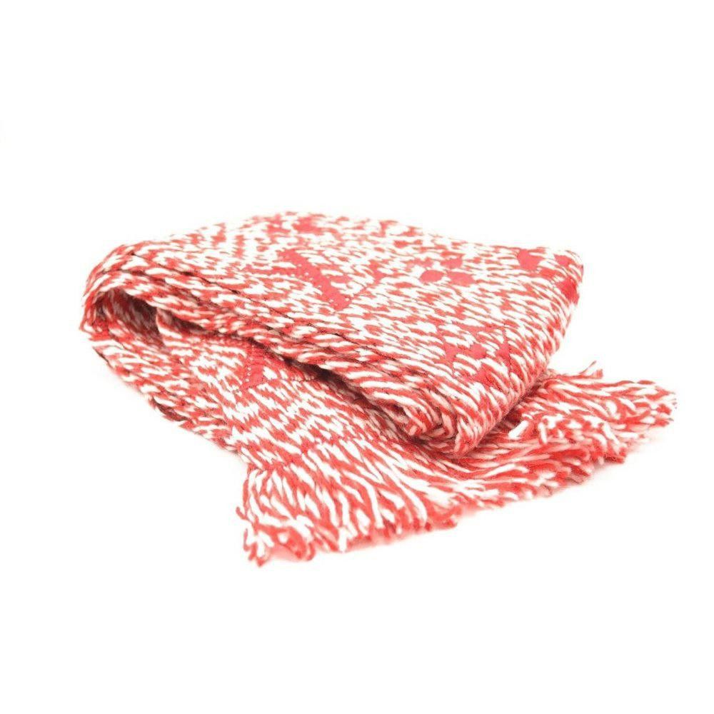 image of Louis Vuitton Wool Silk Logomania Mix Scarf Coquelicot in Red, Women's