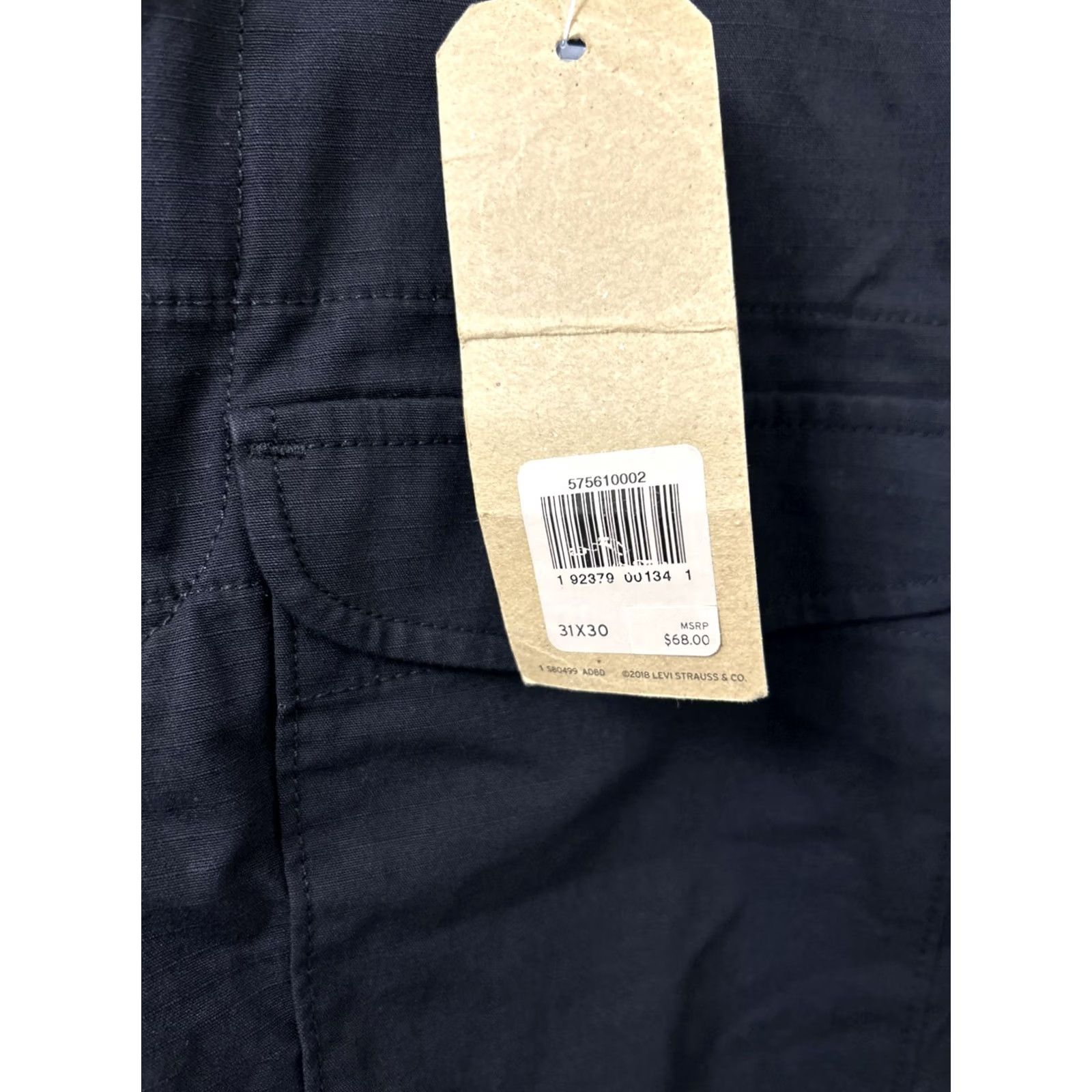 Levi's Levi's 541 Cargo Pants Mens 31x30 Black Athletic Tapered Pockets White Tab Pants Size US 31 - 6 Thumbnail