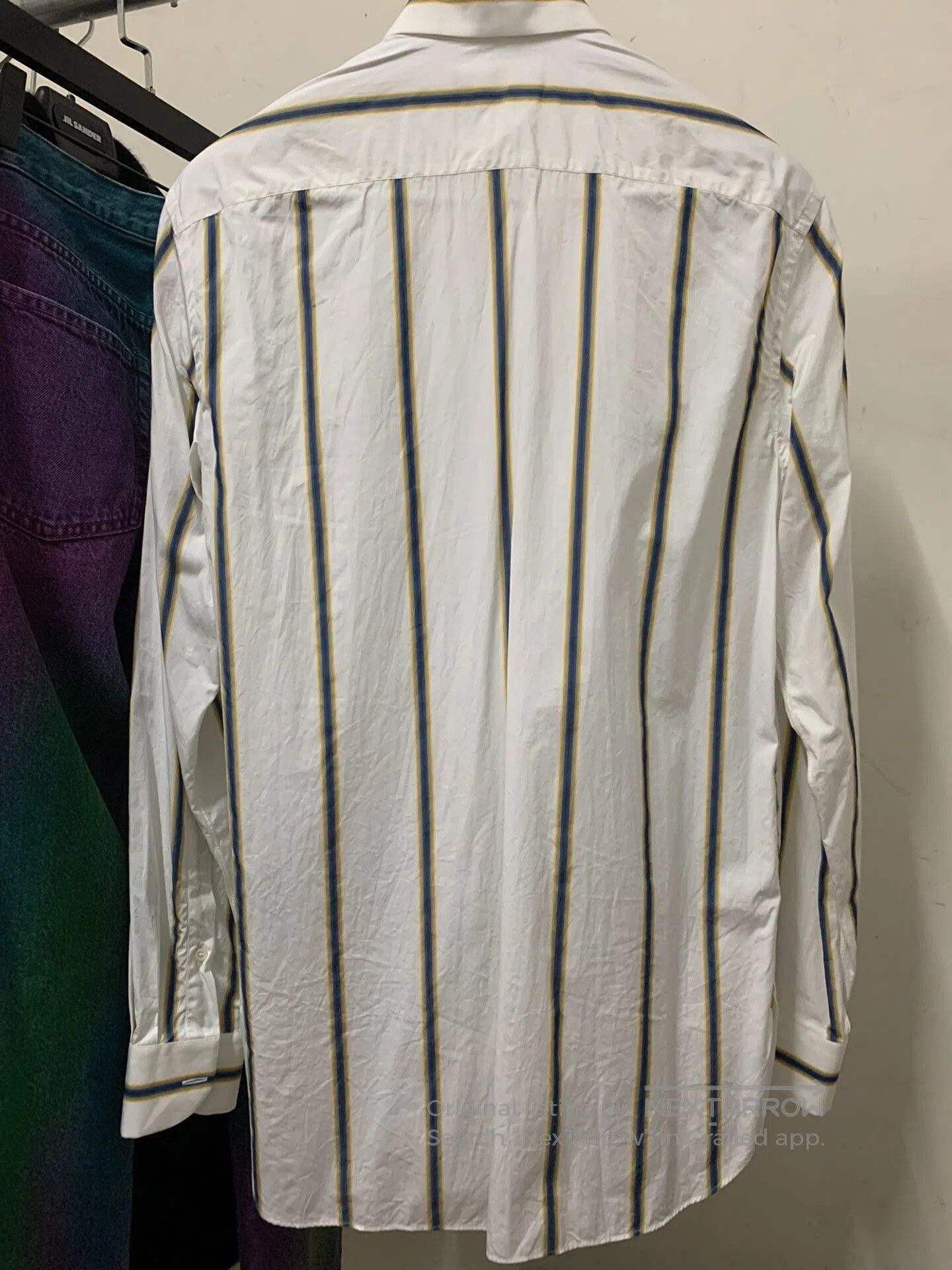 Calvin Klein 205W39NYC Calvin Klein Striped Shirt with Metal Collar Support. Size US M / EU 48-50 / 2 - 2 Thumbnail