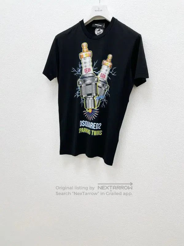 Dsquared2 DSQUARED2 Men's Black Cotton Short Sleeve T-Shirt . Size US L / EU 52-54 / 3 - 2 Thumbnail