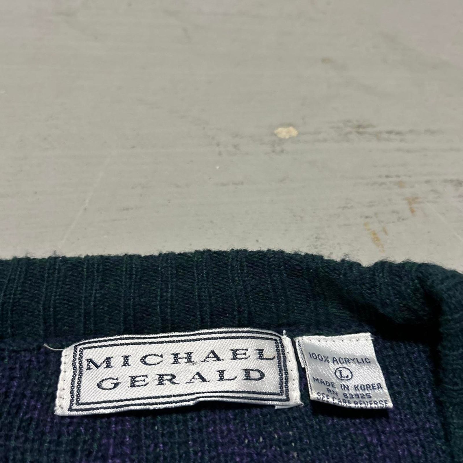 Other **Vintage 80s Michael Gerald Navy and Purple Cardigan** Size US L / EU 52-54 / 3 - 3 Thumbnail