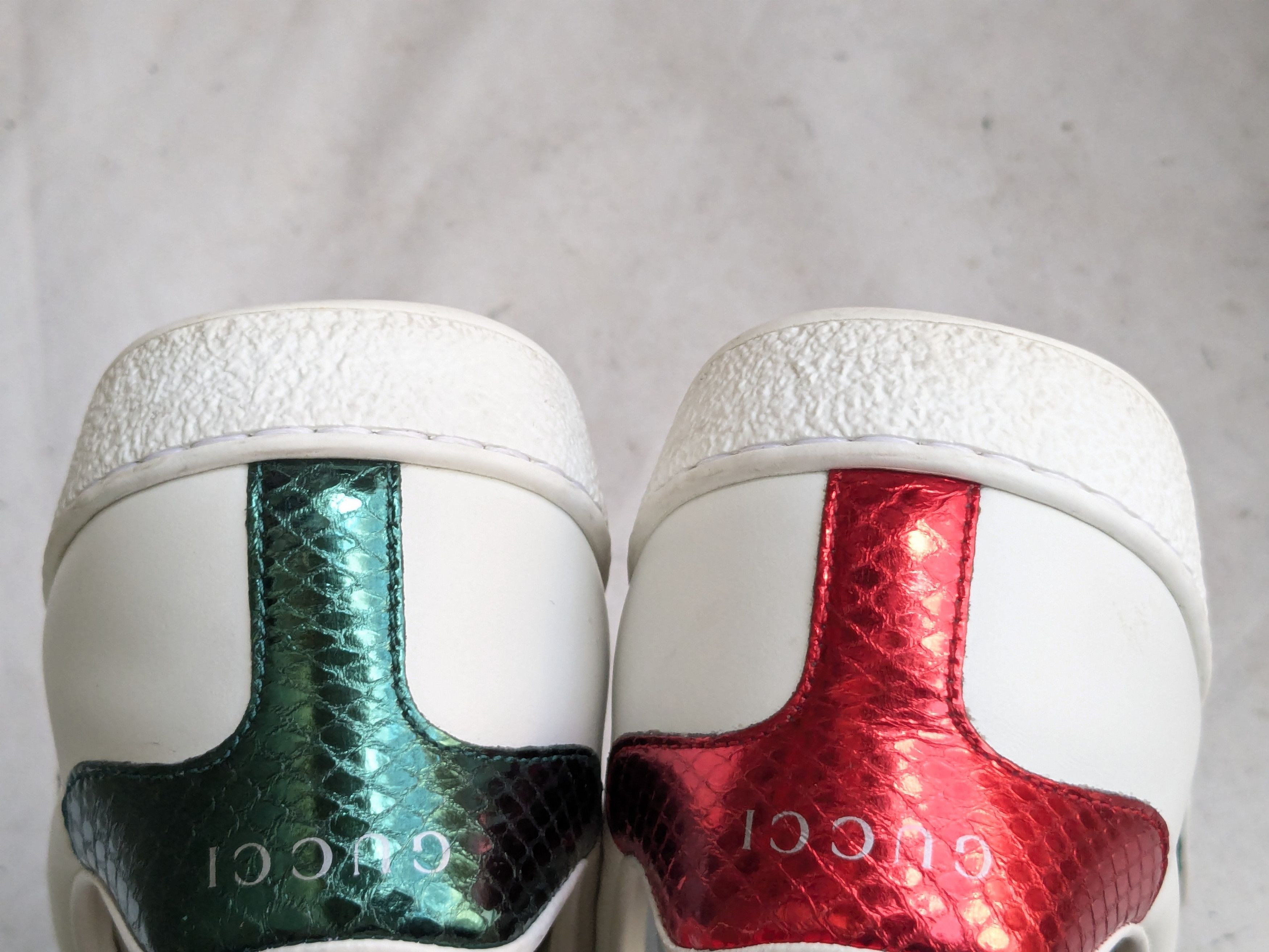 Gucci Gucci Ace White Bee Leather 8 Low Tops Web Elastic Size US 8 / EU 41 - 14 Thumbnail
