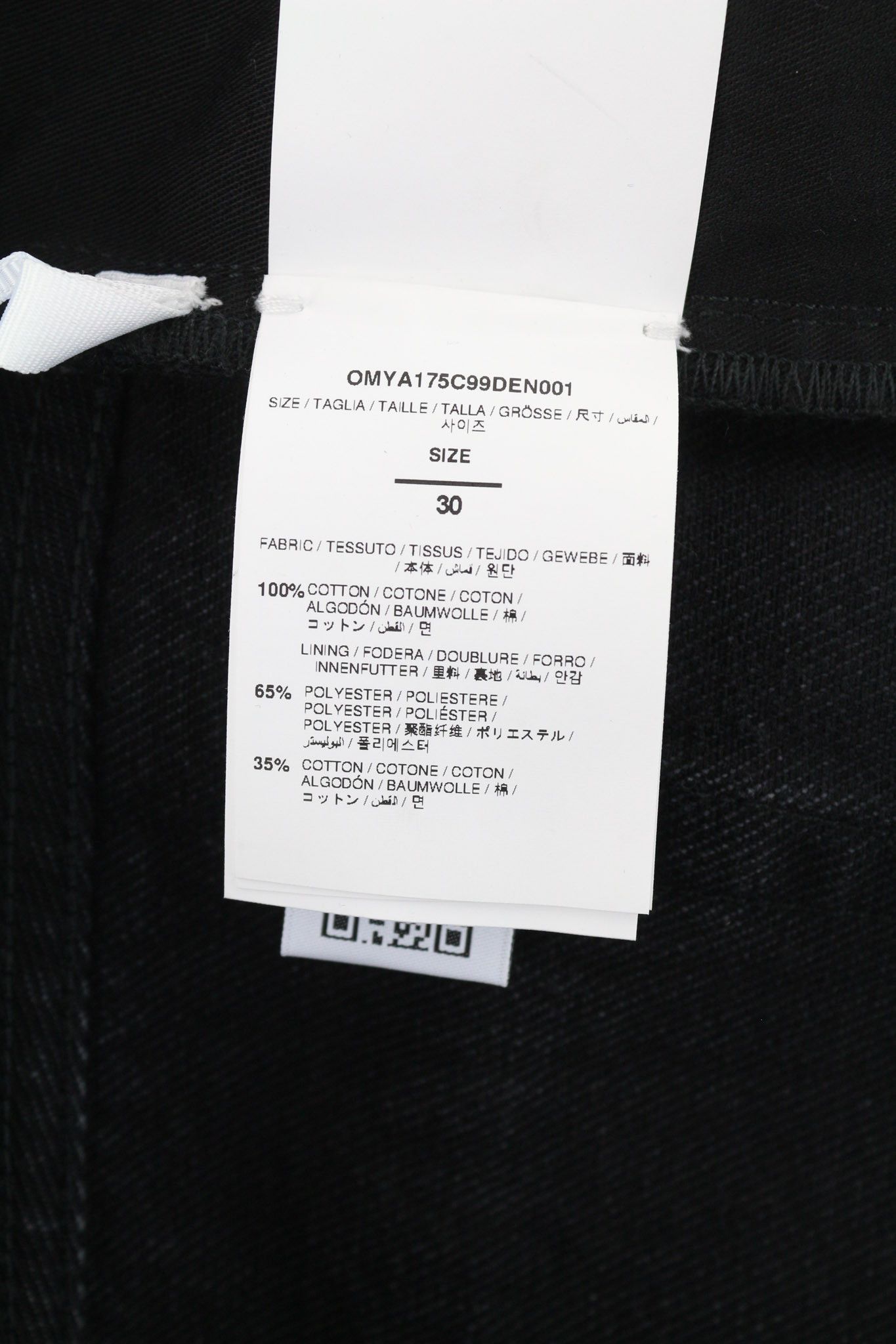 Off-White 30 Tapered 100% Cotton Vintage Black Buttoned 81878 Size US 30 / EU 46 - 7 Thumbnail