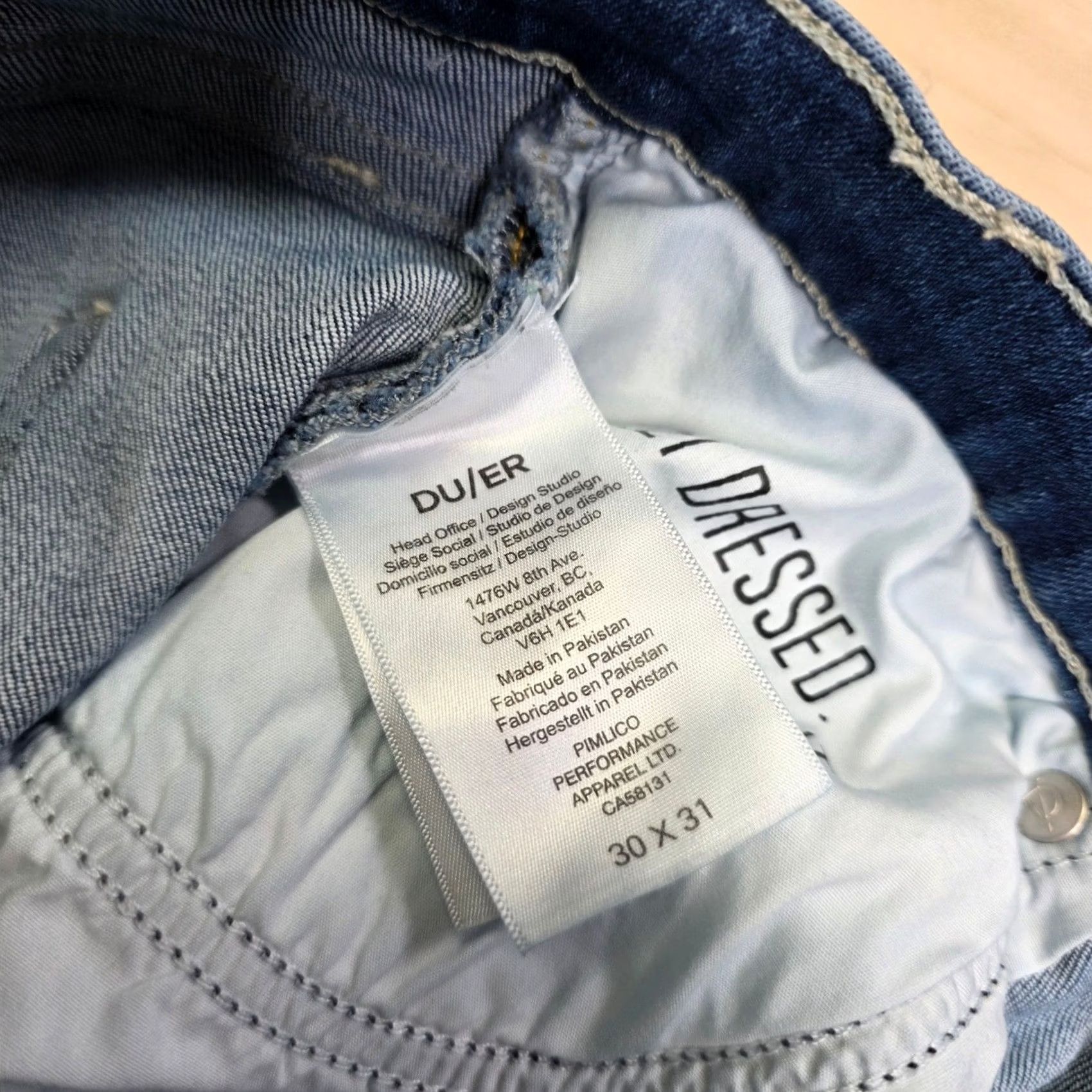 DUER Duer Denim Jeans - Mens - 30x31 - Blue Wash Size US 30 / EU 46 - 5 Thumbnail